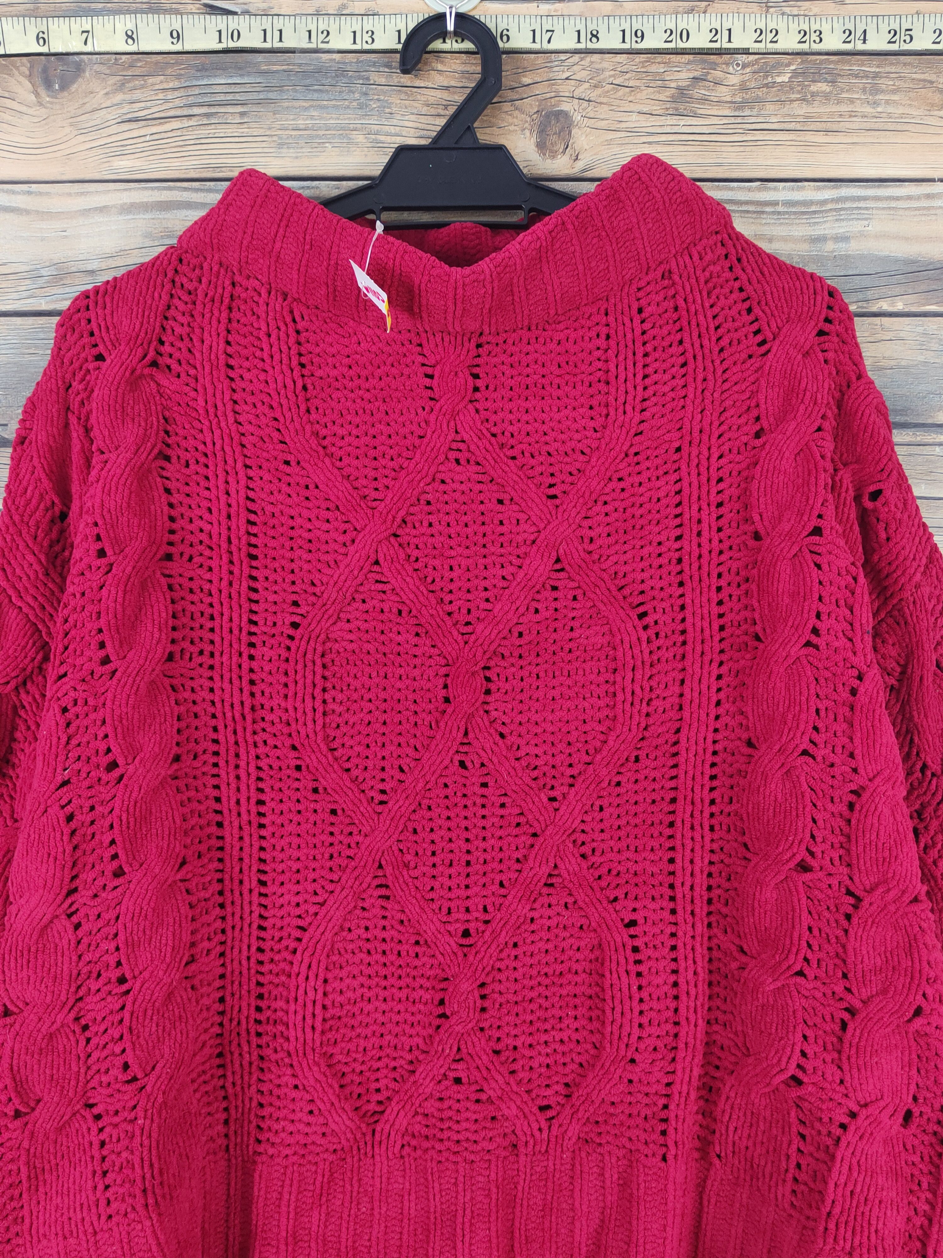 Aran Isles Knitwear GU Red japan Knitwear sweatshirt #W1102 Size US M / EU 48-50 / 2 - 2 Thumbnail