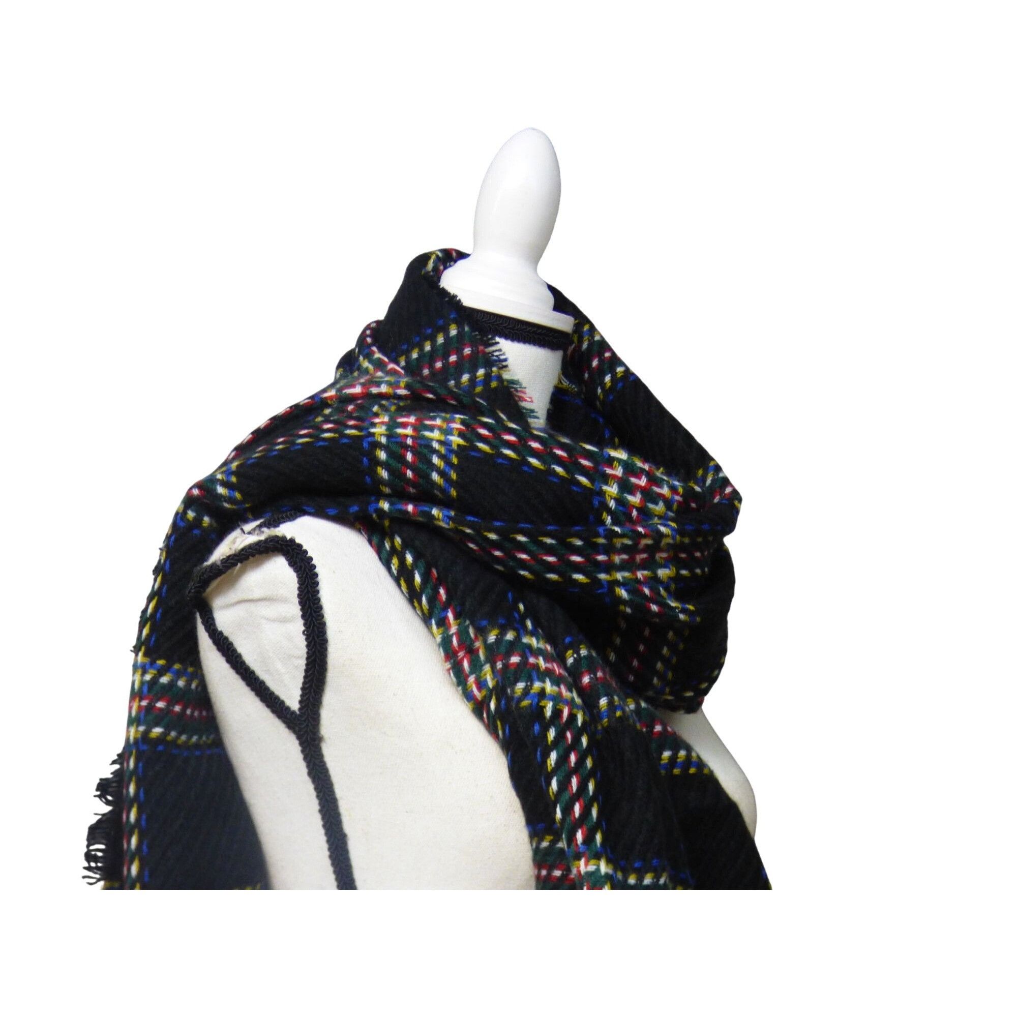 Other Cejon Heritage Plaid Blanket Scarf/ Wrap , 20”x76”, Black Size ONE SIZE - 12 Thumbnail