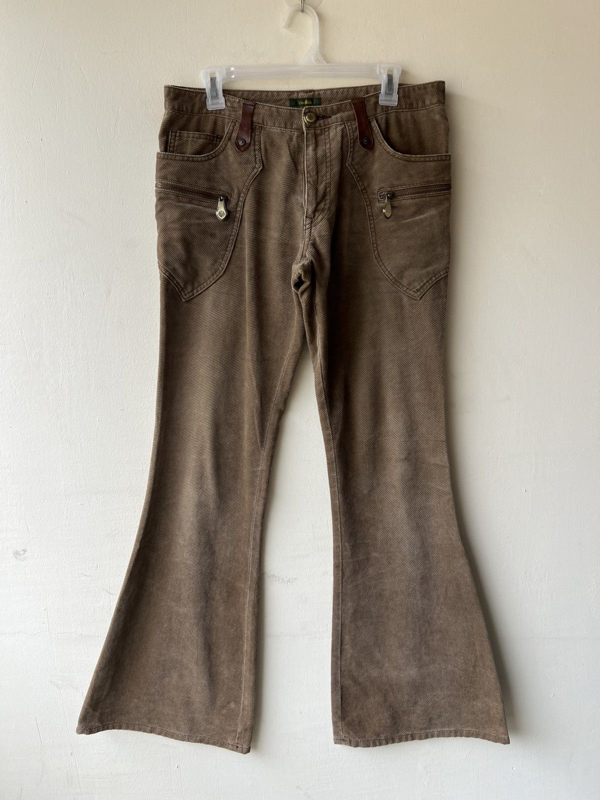 Obelisk Vintage Obelisk Corduroy Leather Super Flare Stains Jeans Size US 32 / EU 48 - 15 Thumbnail
