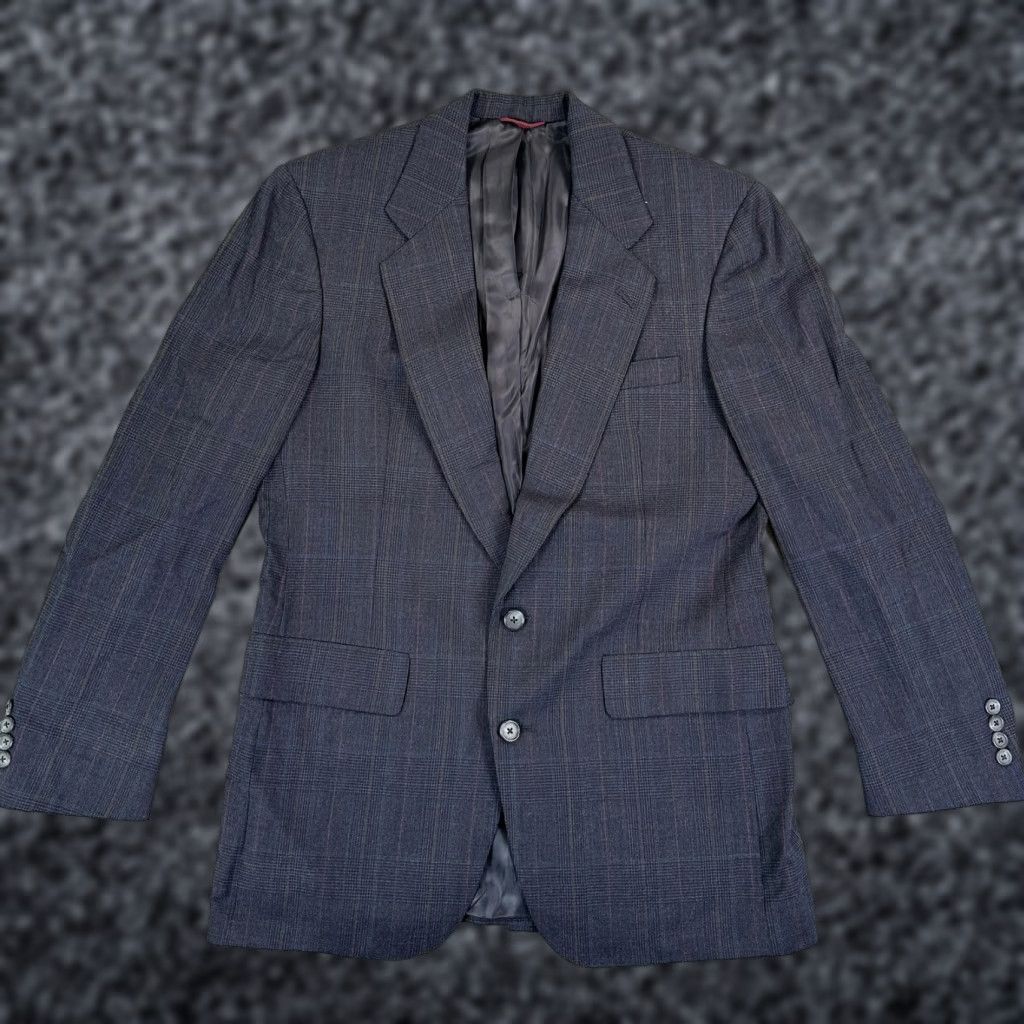 Hart Schaffner Marx VINTAGE Hart Schaffner Marx Blazer Sport Coat Mens 40 Gray Plaid Wool Two-Button Jacket Size 40R - 1 Thumbnail