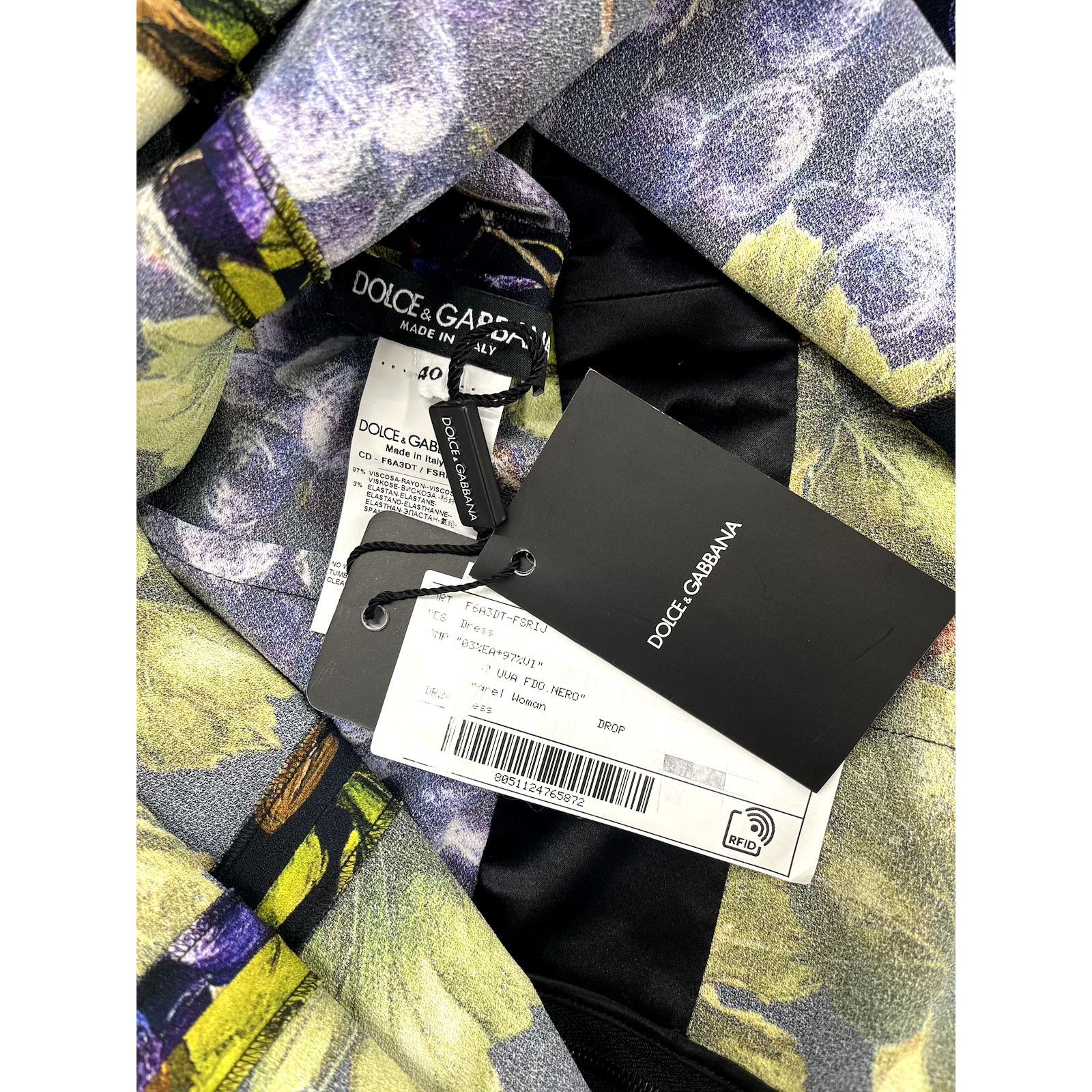 Dolce & Gabbana Dolce & Gabbana Grape Print Embellished Dress Yellow IT 40 Size S / US 4 / IT 40 - 10 Thumbnail