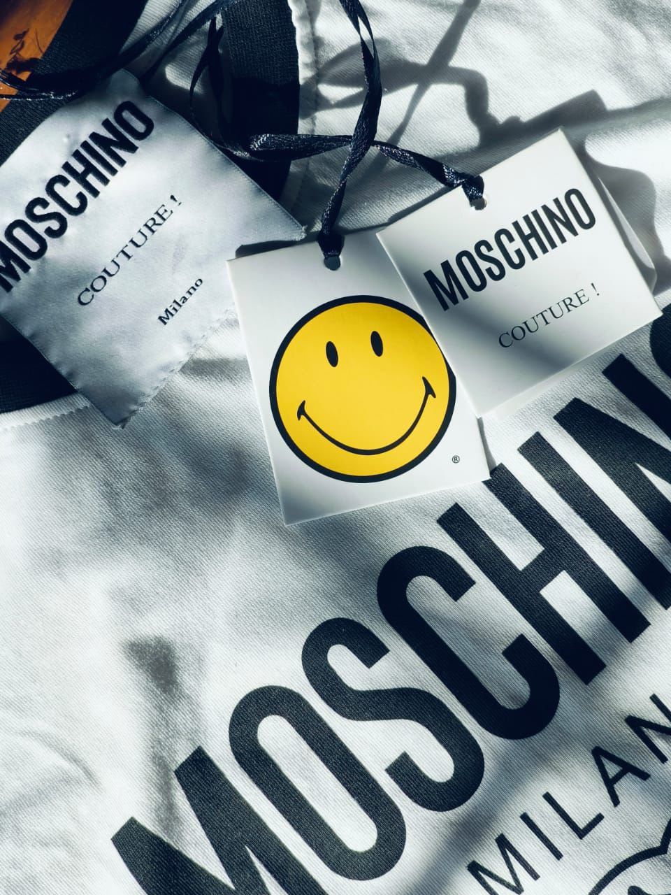 Moschino Moschino Couture Milano Double Smiley Face T-shirt (White) Size US M / EU 48-50 / 2 - 4 Thumbnail