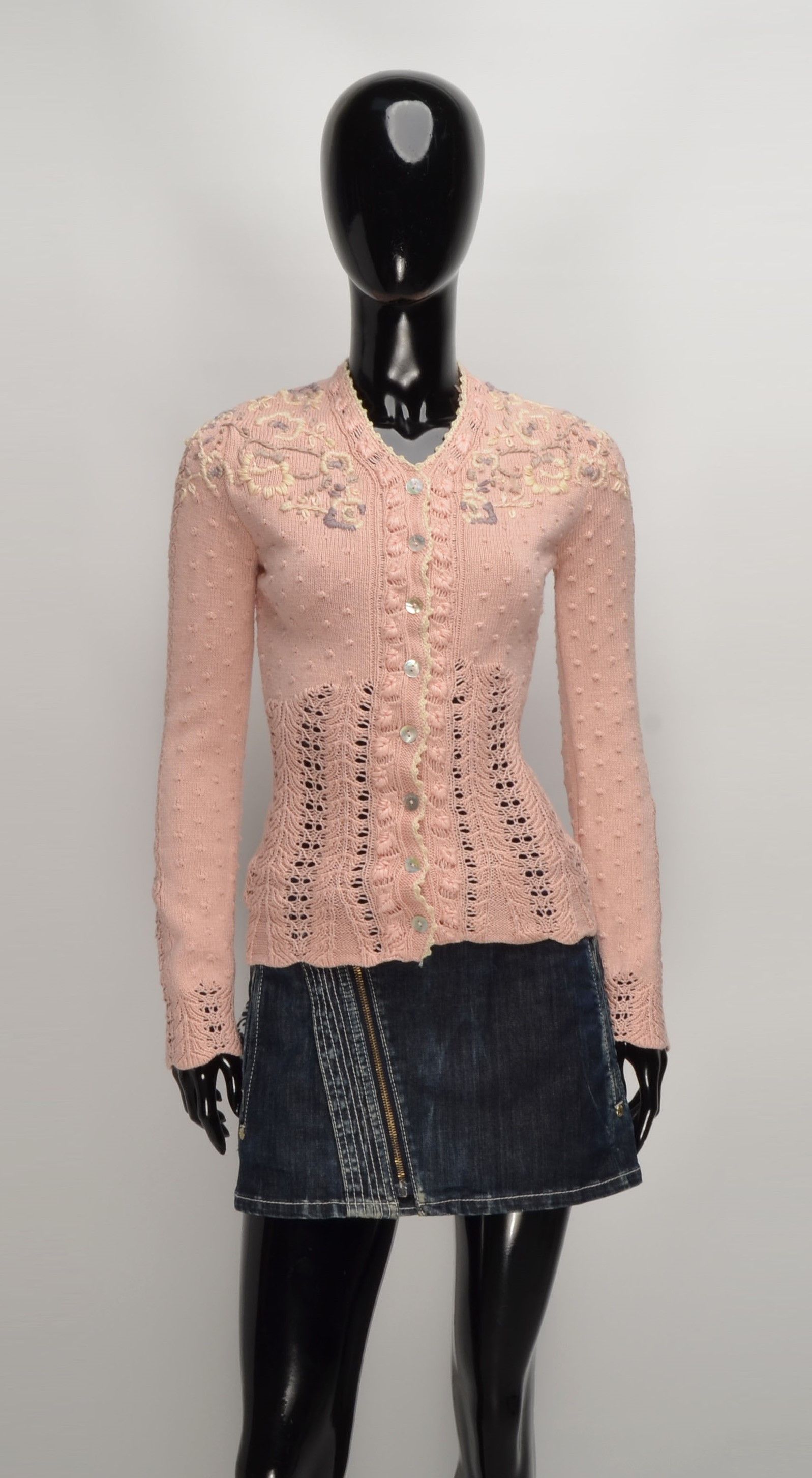 Other Alpin De Luxe Vintage Y2K Cottagecore Crochet Knit Cardigan Size S / US 4 / IT 40 - 1 Thumbnail