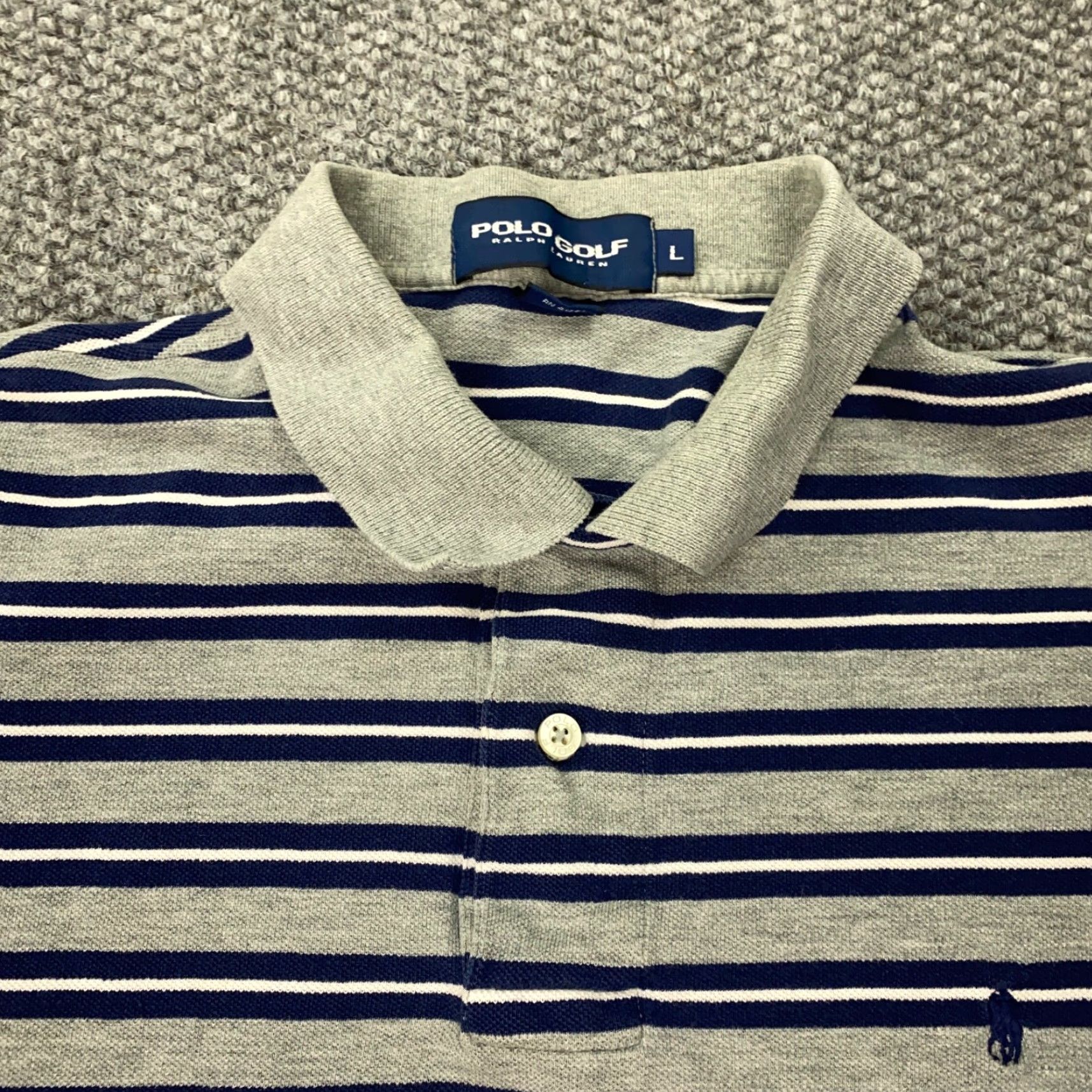 Polo Ralph Lauren Polo Ralph Lauren Shirt Mens Large Gray Blue Striped Pony Preppy Polo Shirt Mens Large Gray Blue Striped Pony Preppy Size US L / EU 52-54 / 3 - 3 Thumbnail