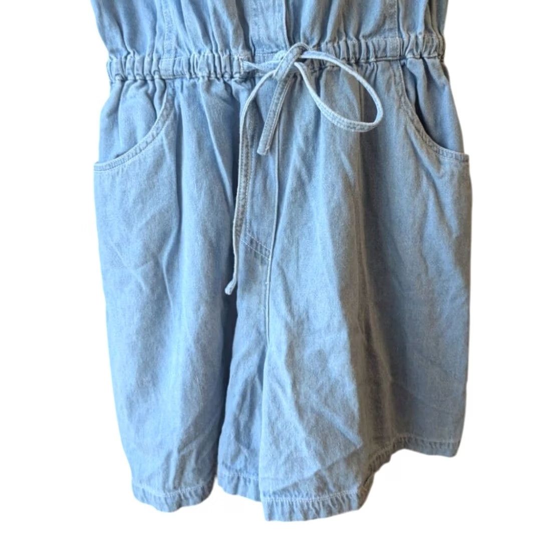 Vintage AIM Sport Romper One-Piece Womens Sz Med Chambray 100% Cotton Cinch Waist Y2K EUC Blue VTG Men’s? Size 32" / US 10 / IT 46 - 5 Thumbnail