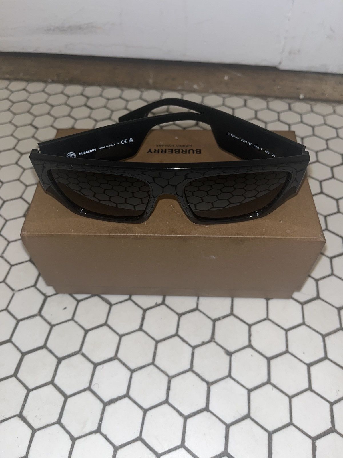 image of Burberry Be4397U Micah Sunglasses in Black, Men's