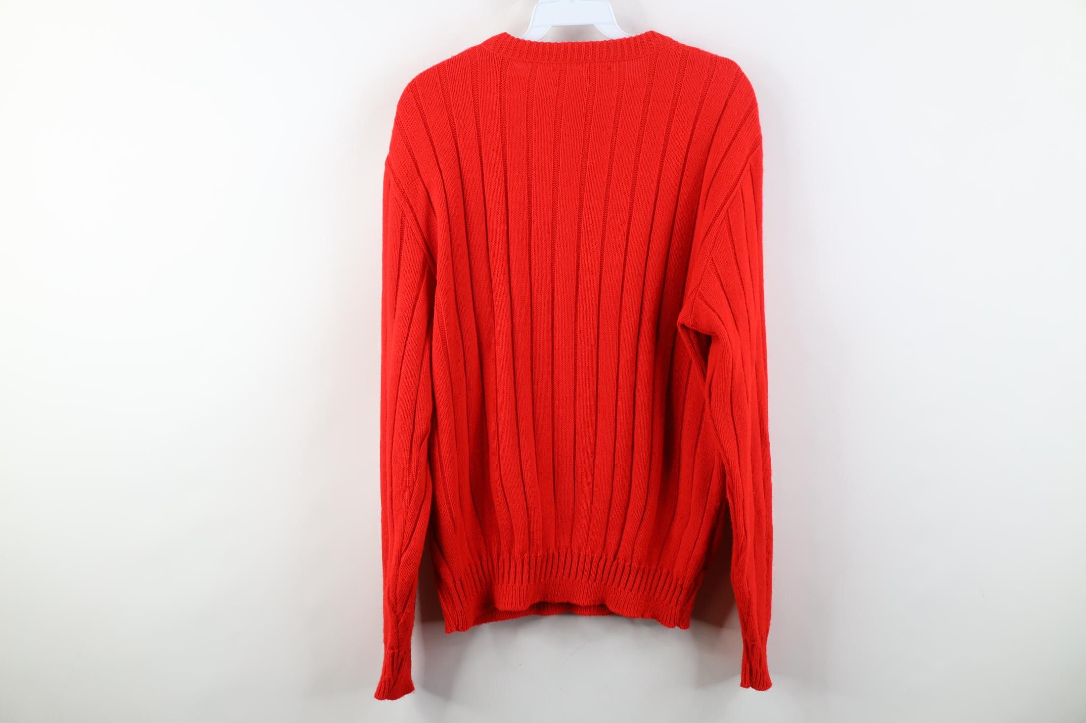 Vintage Vintage 70s Streetwear Cable Knit Crewneck Sweater Red USA Size US M / EU 48-50 / 2 - 7 Thumbnail