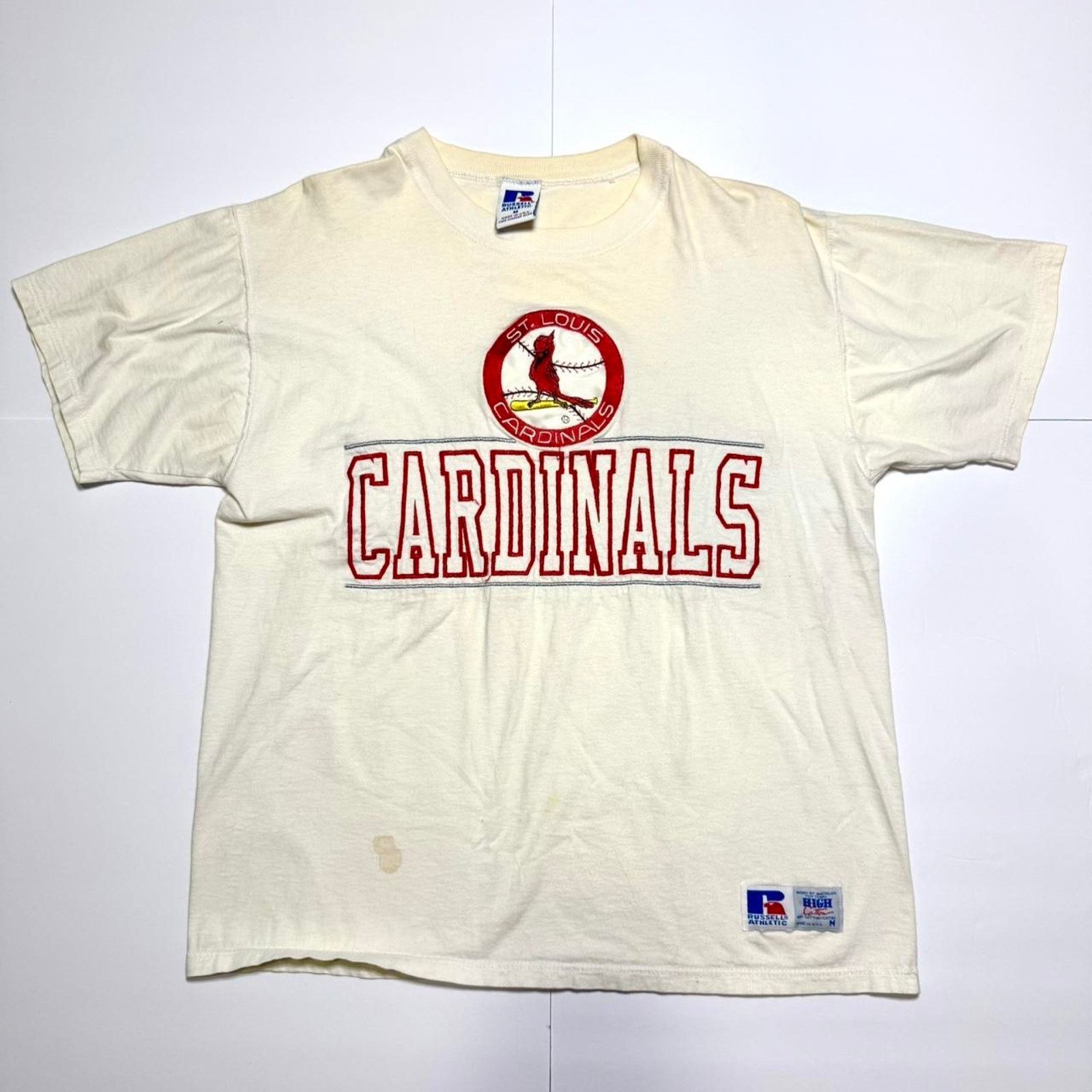 Russell Athletic 1990s St Louis Cardinals White and Red Vintage Tee Baseball Size US M / EU 48-50 / 2 - 1 Thumbnail