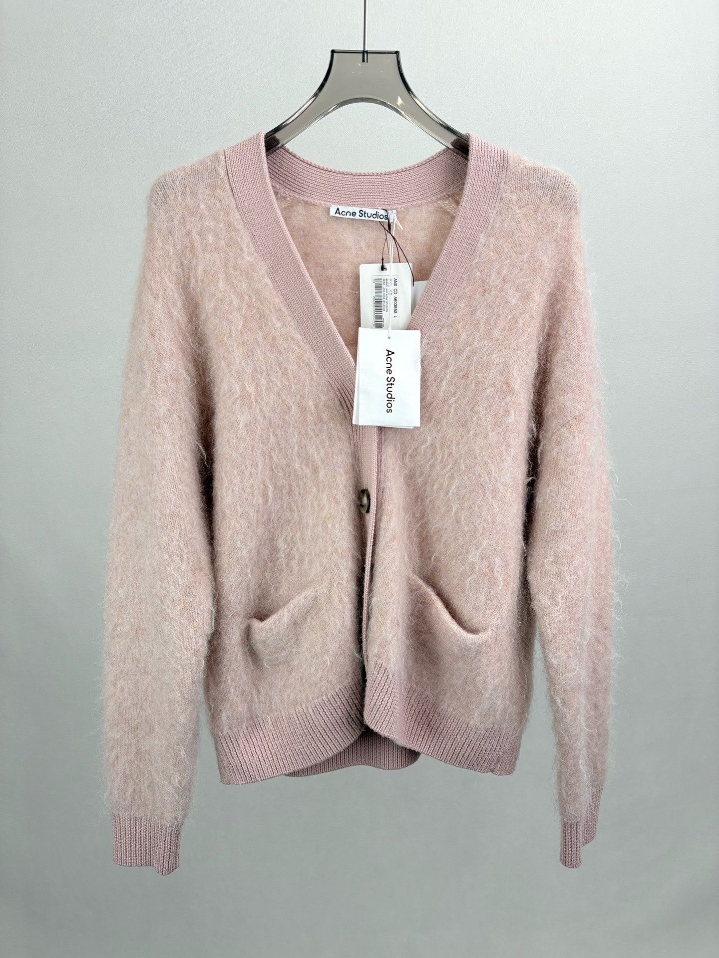 Acne Studios ACNE STUDIOS Pink Mohair Cardigan Size XS / US 0-2 / IT 36-38 - 1 Thumbnail