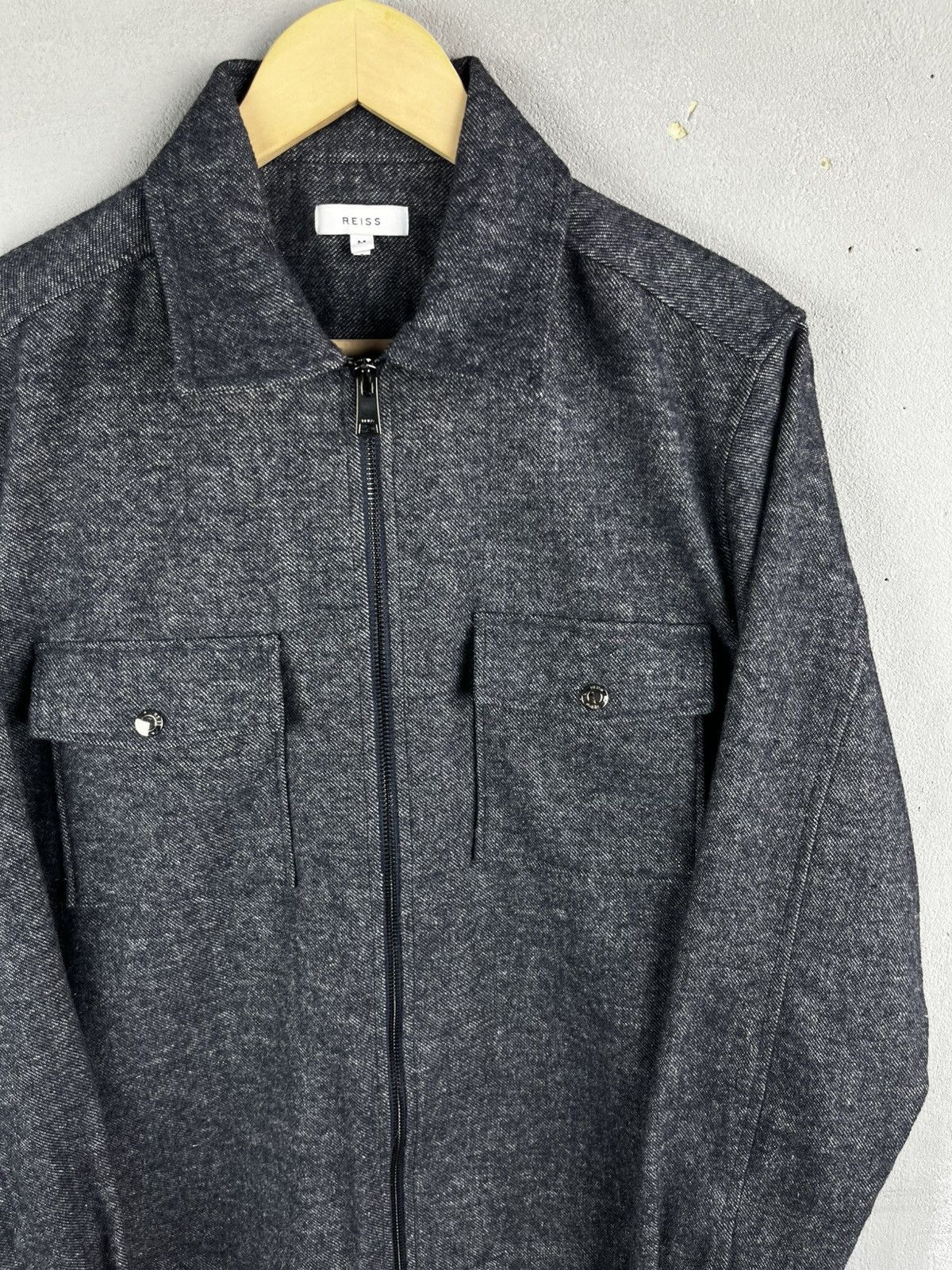 Reiss REISS Noah Drawn Finish Zip Through Overshirt Size US M / EU 48-50 / 2 - 4 Thumbnail