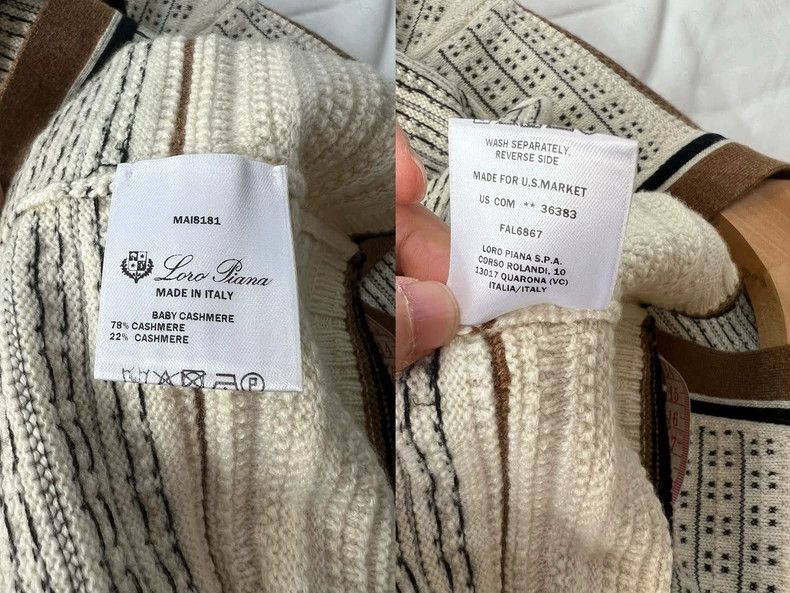 Loro Piana LORO PIANA Small cashmere jacquard sweater cardigan Size L / US 10 / IT 46 - 9 Thumbnail