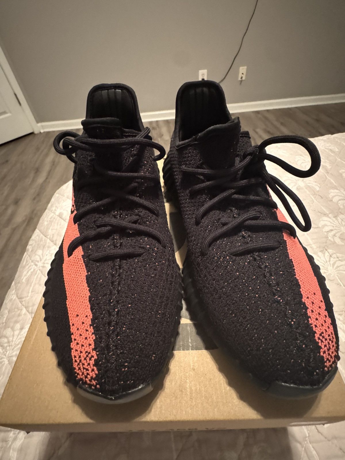 Yeezy Adidas Yeezy Boost 350 V2 Core Black Red / Red Stripe Size US 10 / EU 43 - 3 Thumbnail