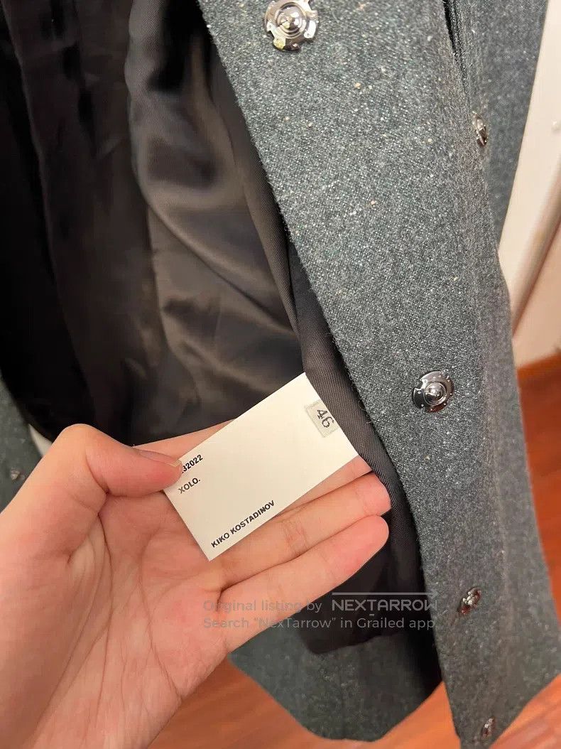 Dries Van Noten DRIES VAN NOTEN Dark Green Rose Button Wool Jacket Size US S / EU 44-46 / 1 - 8 Thumbnail
