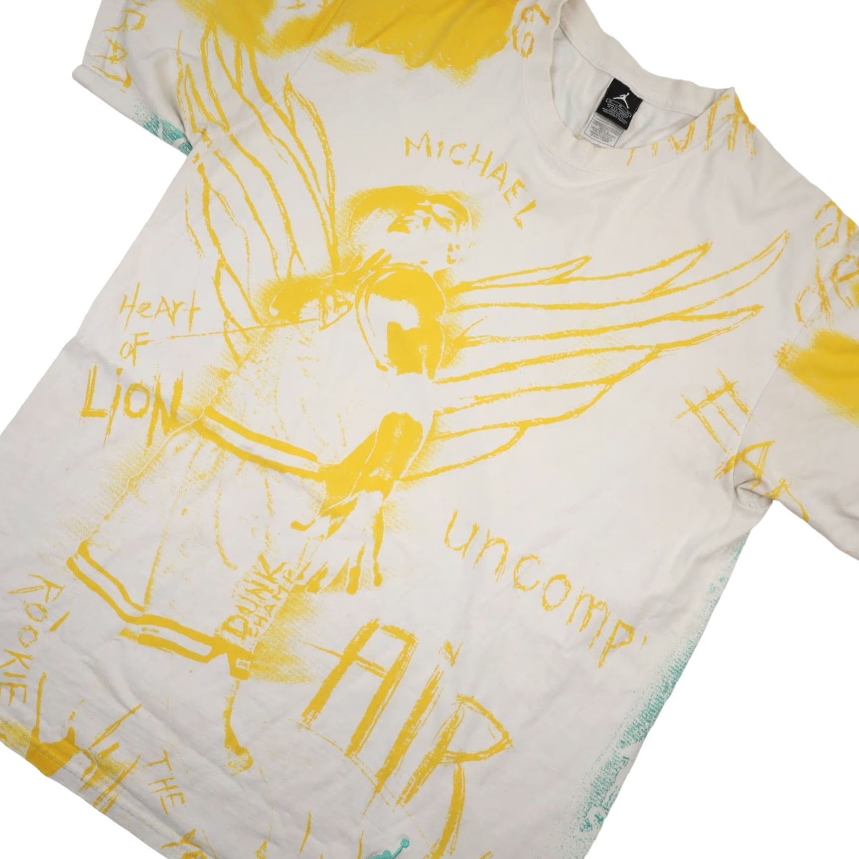 Nike VINTAGE Nike Air Jordan T-Shirt XL Men White Allover Print Graphic Shirt Mens XL White Size US XL / EU 56 / 4 - 2 Thumbnail