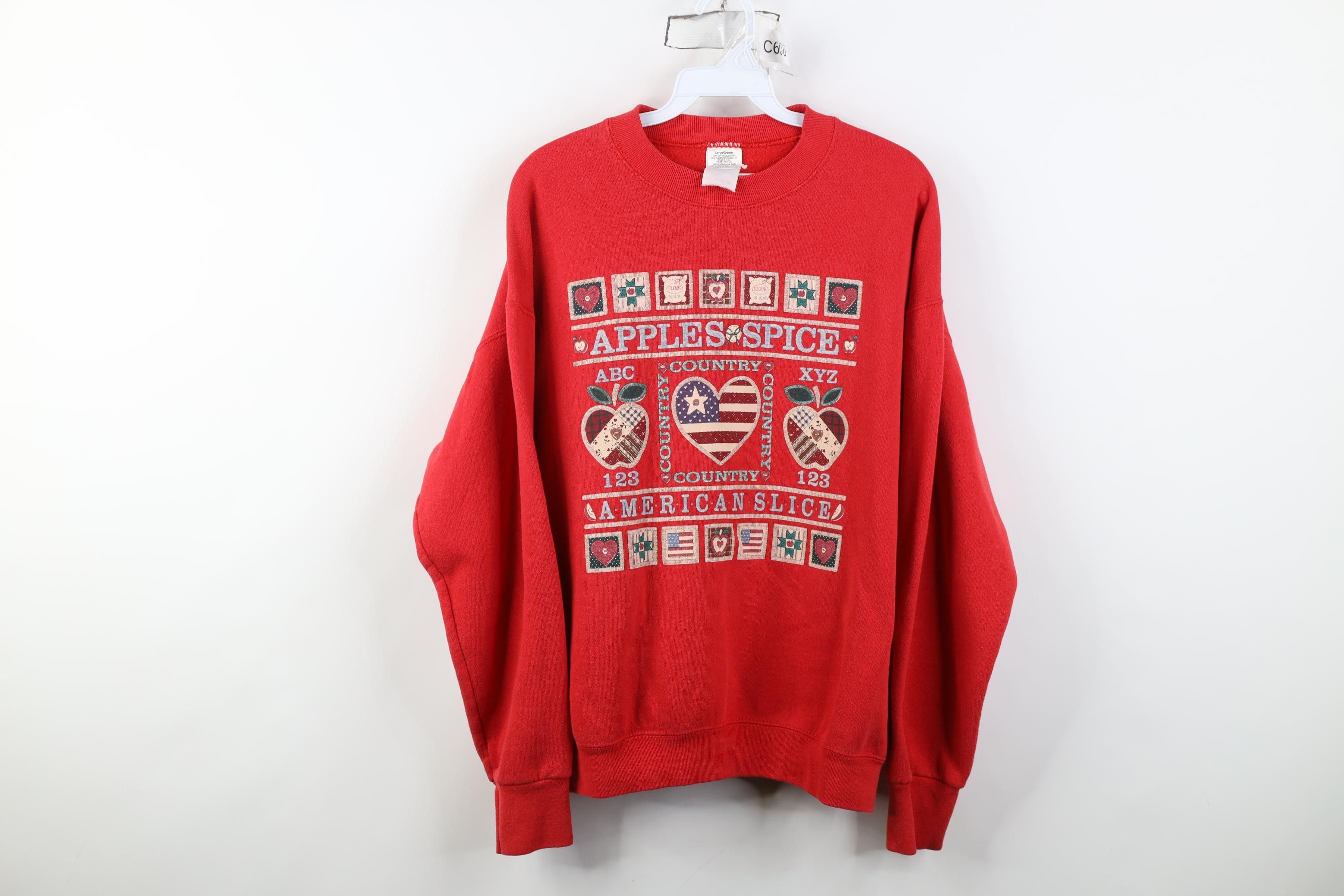 Vintage Vintage 90s Country Apple Pie Quilt Crewneck Sweatshirt Size L / US 10 / IT 46 - 1 Thumbnail