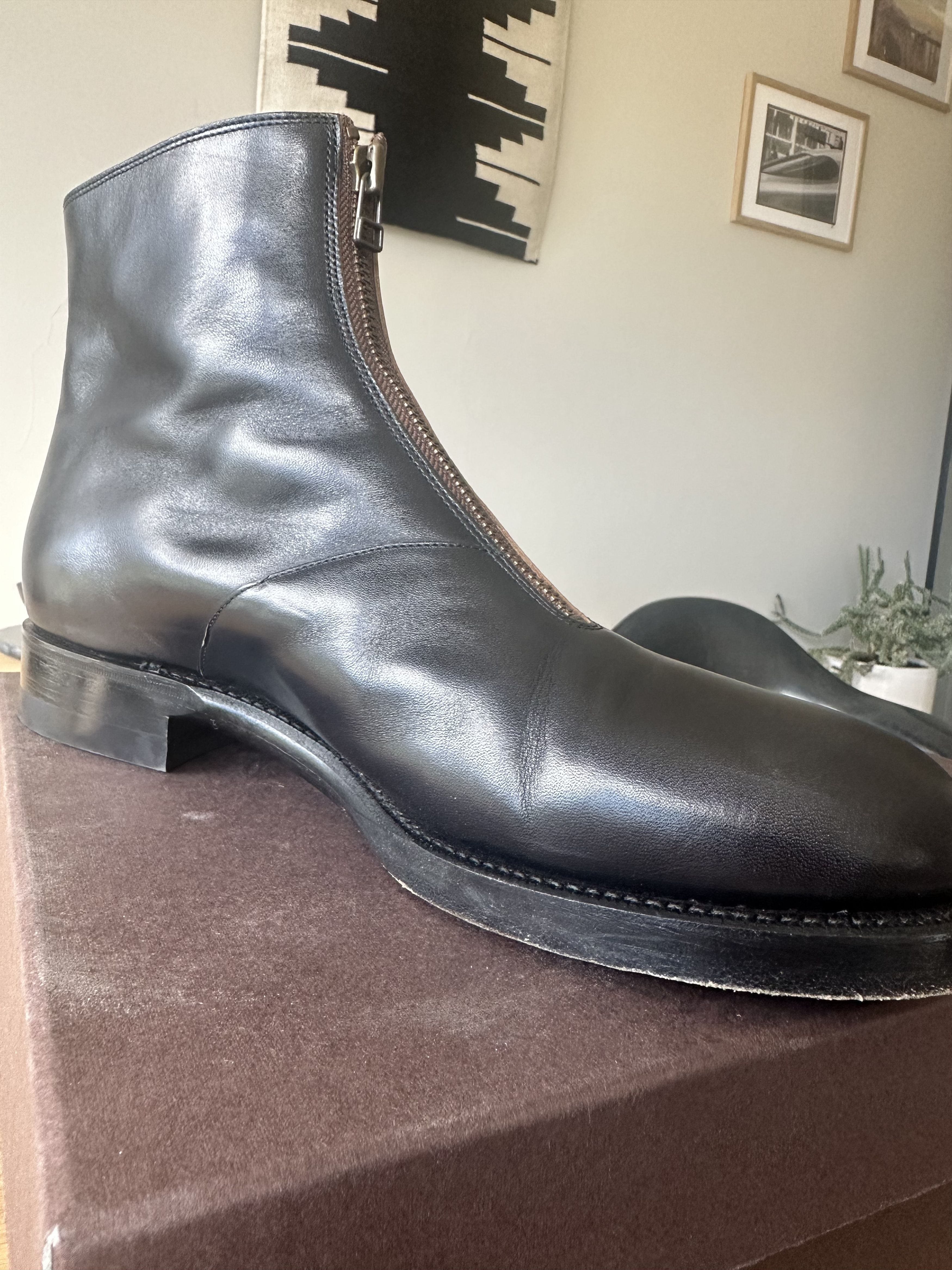 Kapital KAPITAL Leather ZIP-UP Café Lace Frisko Boots – Black Size US 11 / EU 44 - 6 Thumbnail
