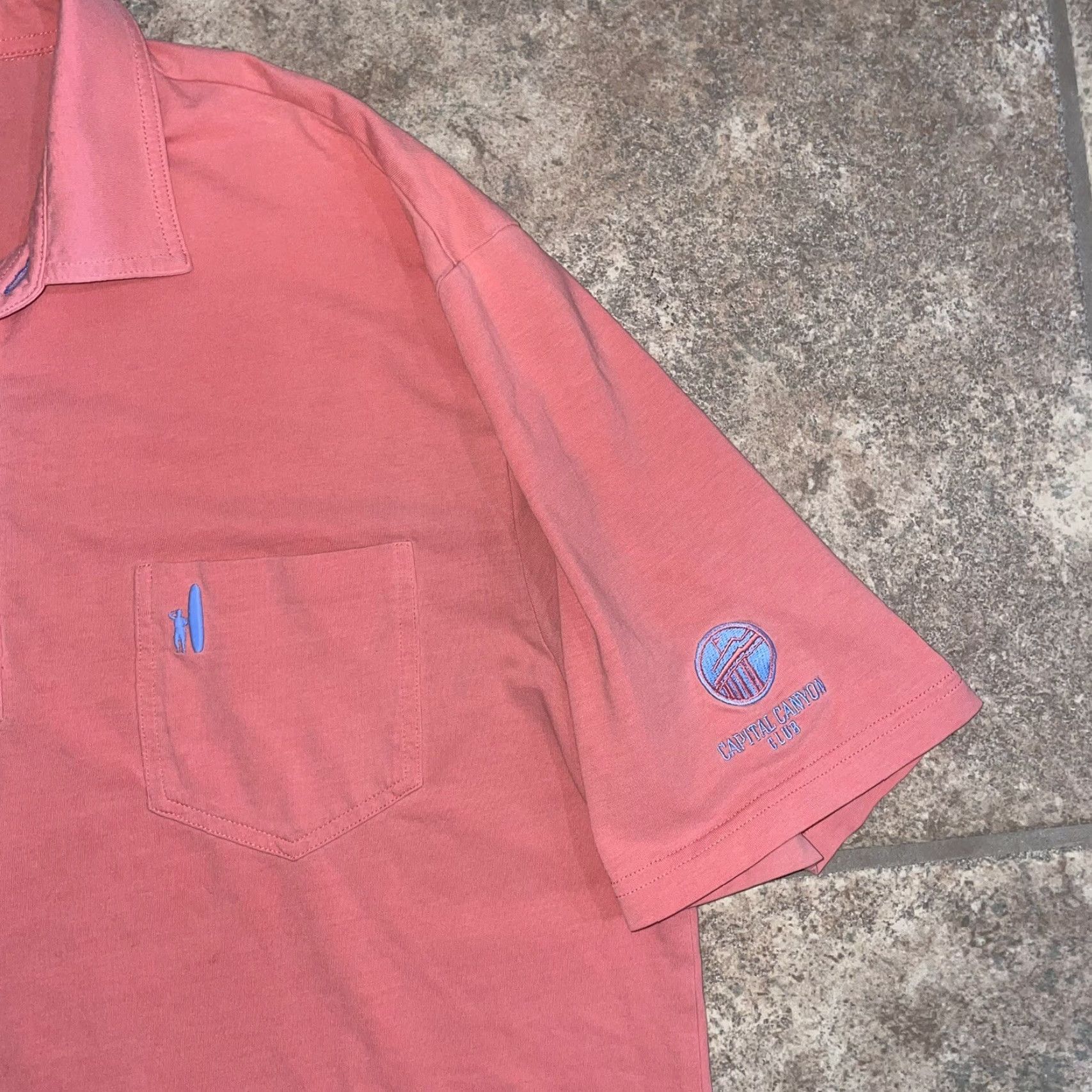 johnnie-O VINTAGE Johnnie-O hangin’ out pocket polo Men’s M Pink Polo Man Adult M Pocket Shirt Size US M / EU 48-50 / 2 - 3 Thumbnail