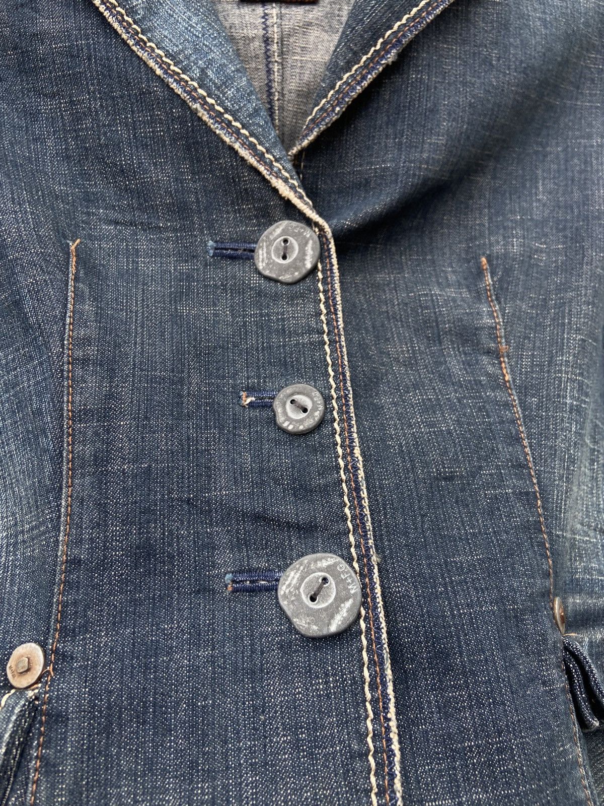 Marithe + Francois Girbaud 2000s Marithe Francois Girbaud AvantGarde Denim Jacket Jeans Size S / US 4 / IT 40 - 8 Thumbnail