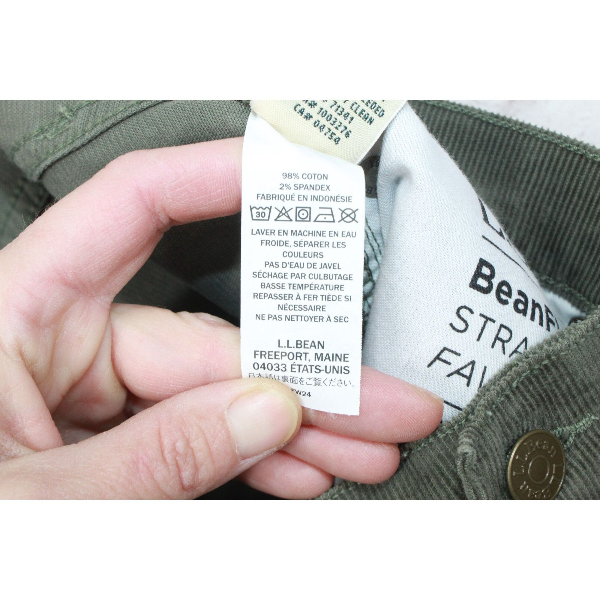 L.L. Bean LL Bean Women's Five Pocket Corduroy Pants Mid Rise Size 38" / US 16 / IT 52 - 9 Thumbnail
