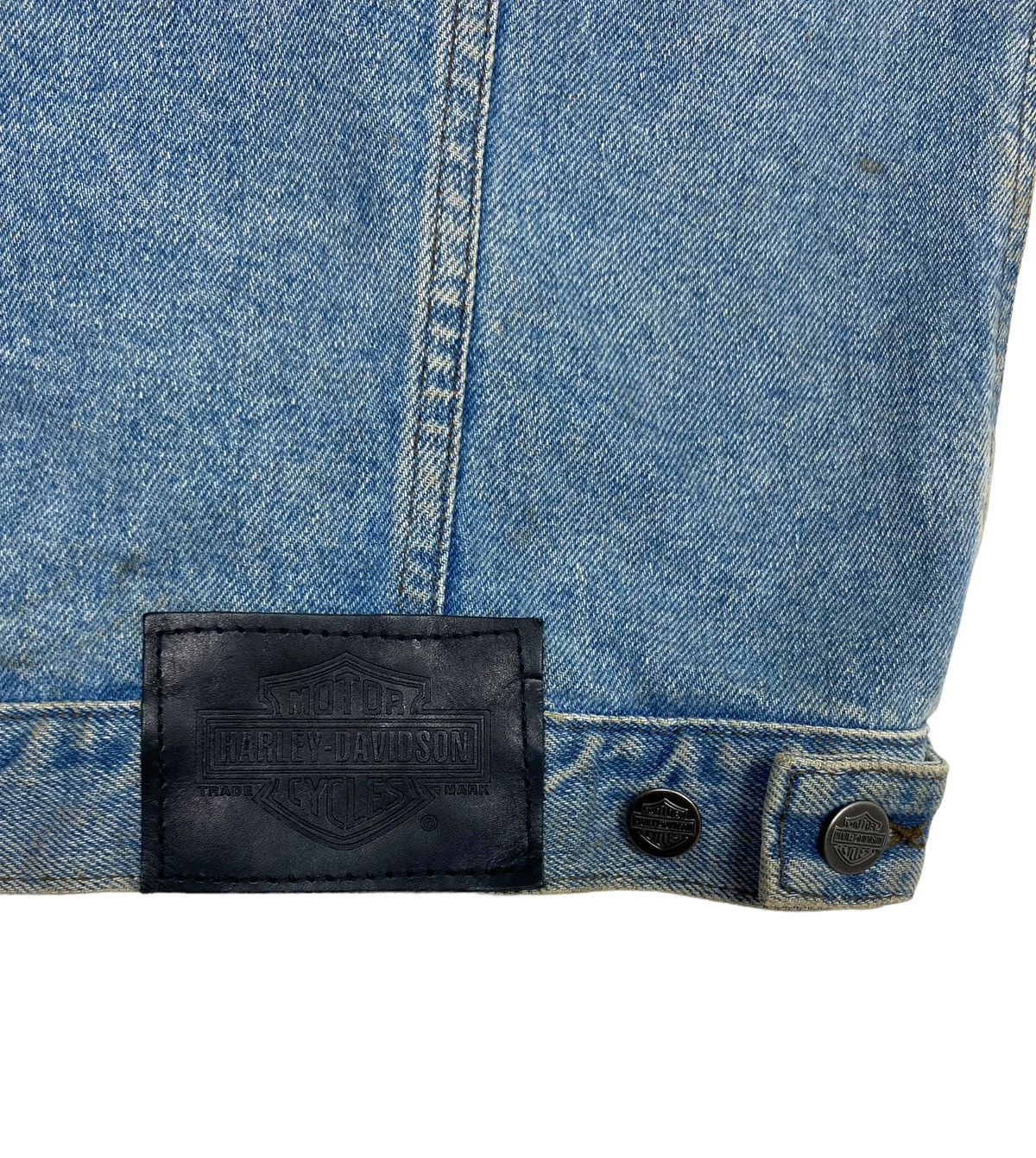 Harley Davidson Vintage Harley Davidson Denim Trucker Vest Big Logo Canada Size US L / EU 52-54 / 3 - 3 Thumbnail