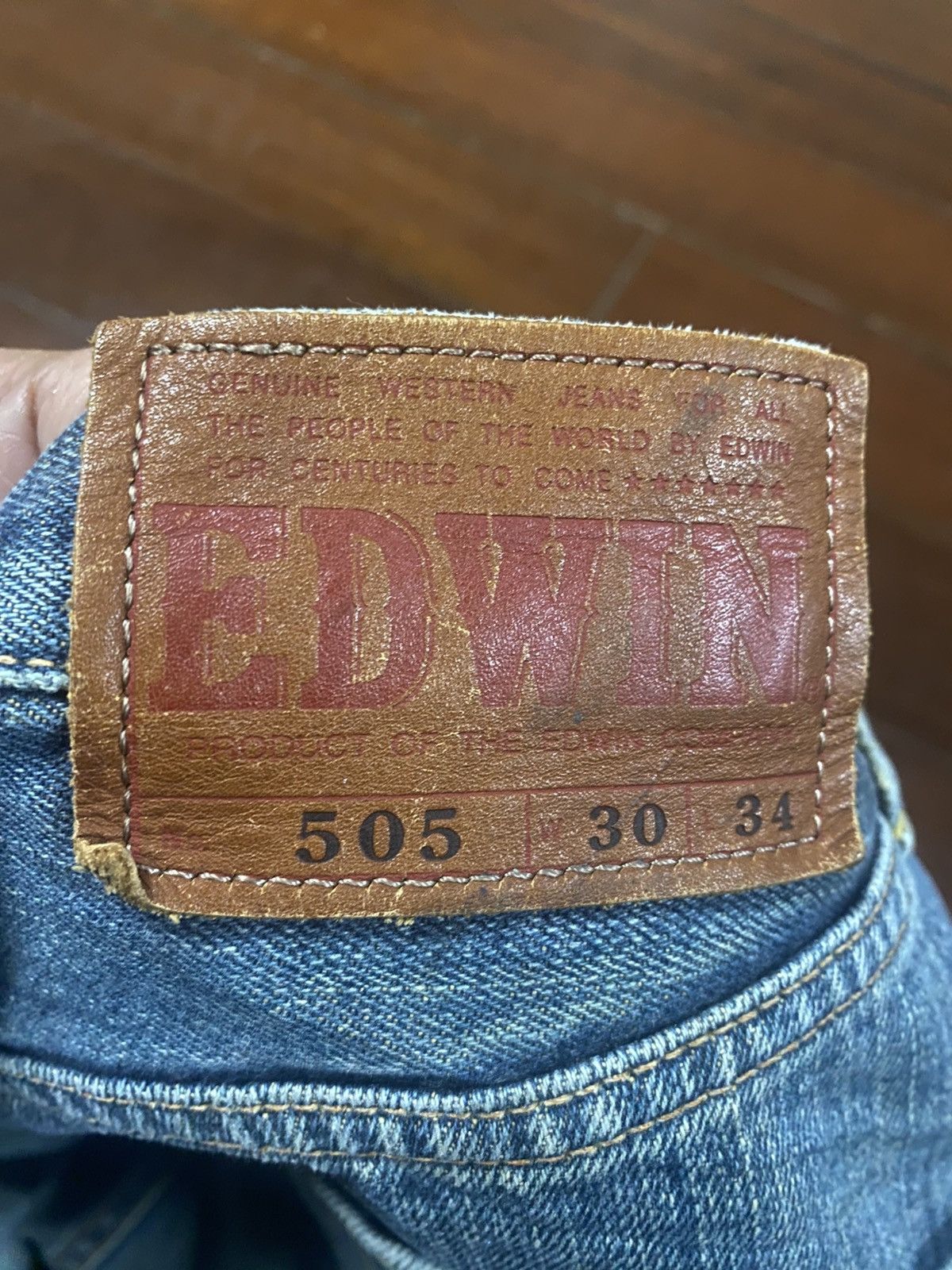 Kapital VINTAGE EDWIN 505 SELVEDGE BAGGY RUSTY DISTRESSED DENIM Size US 32 / EU 48 - 12 Thumbnail