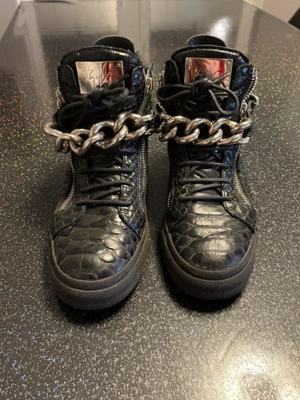 Giuseppe Zanotti Giuseppe Zanotti Croc Silver Chain High-Tops, c.2013 Size US 7 / EU 40 - 1 Thumbnail