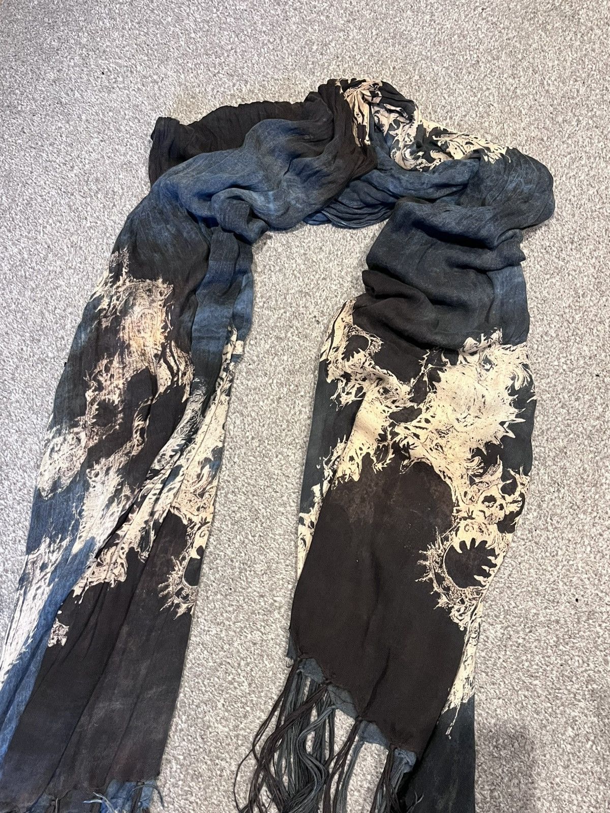 KMRii Kmrii Tribal Pattern Scarf with Feather and Skulls trimmings Size ONE SIZE - 4 Thumbnail
