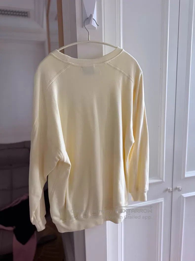 Acne Studios Acne Studios Yellow Sweatshirt with Chest Logo Print Size XXS / US 00 / IT 34 - 4 Thumbnail