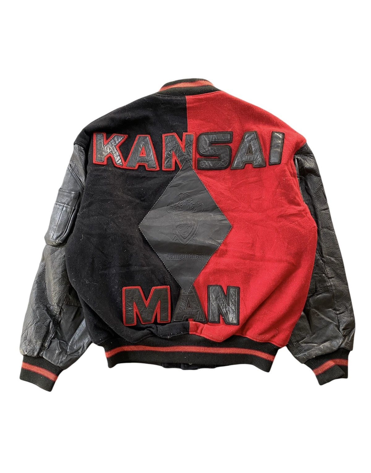 Kansai Yamamoto 1990s KANSAI MAN Vatsity 2 tone leather jacket Size US L / EU 52-54 / 3 - 1 Thumbnail