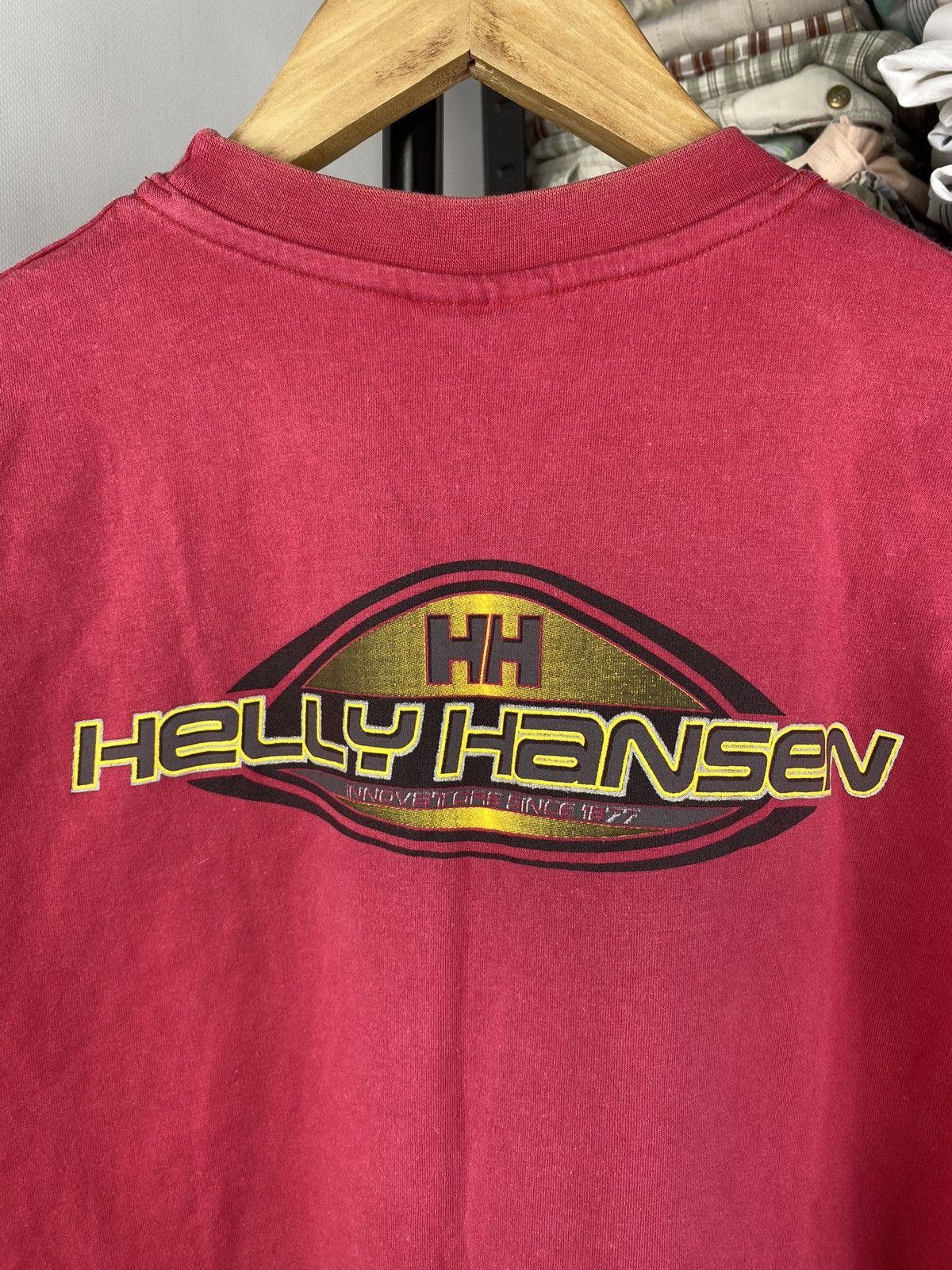 Helly Hansen × Vintage 🔥Vntg Helly Hansen Red Shirt Cyber Logo Opium Tee mens Size US S / EU 44-46 / 1 - 3 Thumbnail