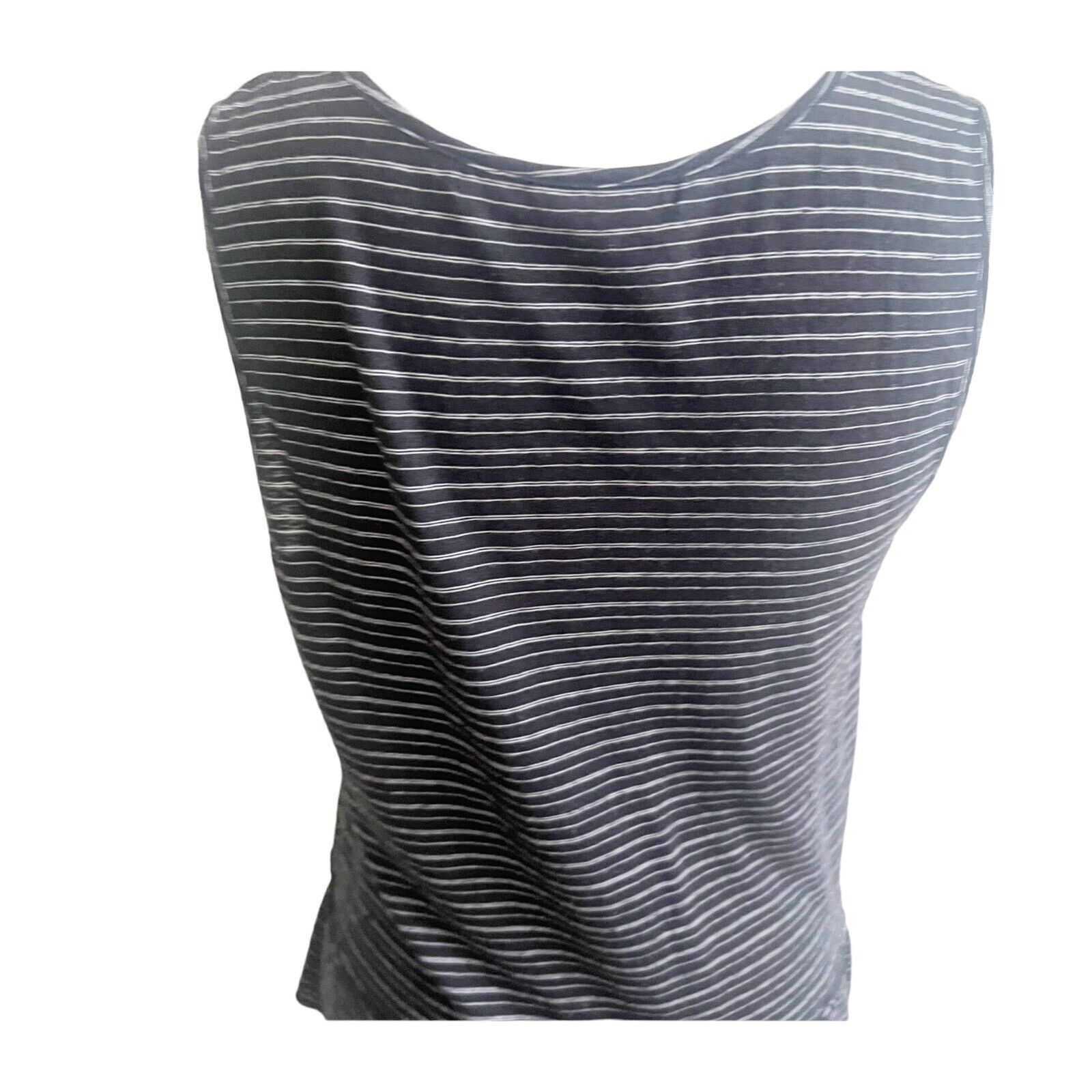 Michael Stars Michael Star Striped Peplum Tank OS Black White Linen Blend Size ONE SIZE - 9 Thumbnail