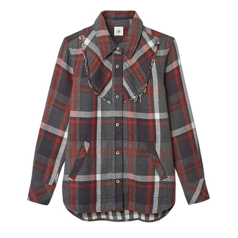 Other CAbi Tavern Shirt Chore Jacket Grey Orange Button Up XS Size XS / US 0-2 / IT 36-38 - 1 Thumbnail
