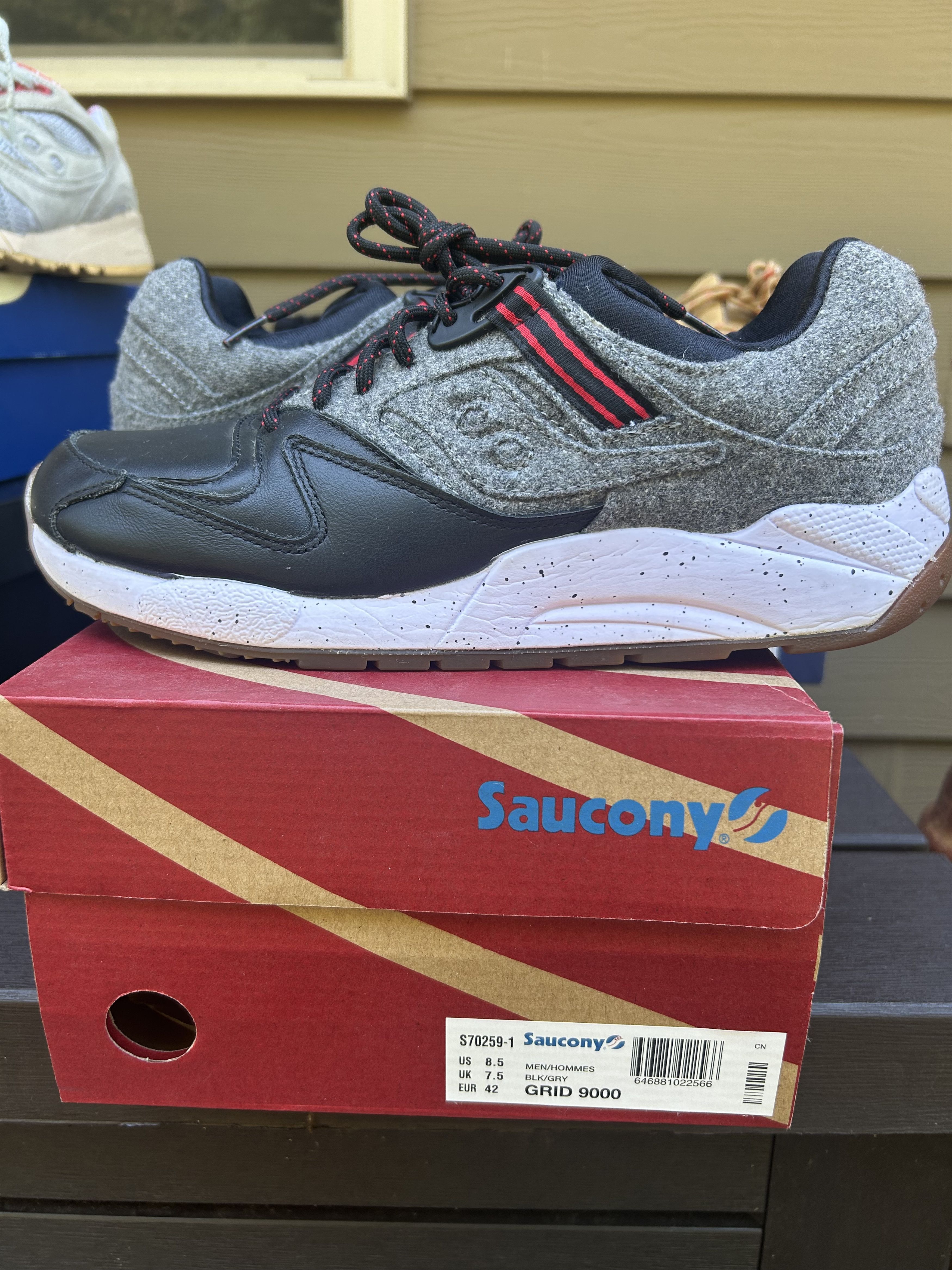 Saucony 2016 SAUCONY GRID 9000 S LETTERMAN WOOL FELT BLACK GREY Size US 8.5 / EU 41-42 - 4 Thumbnail