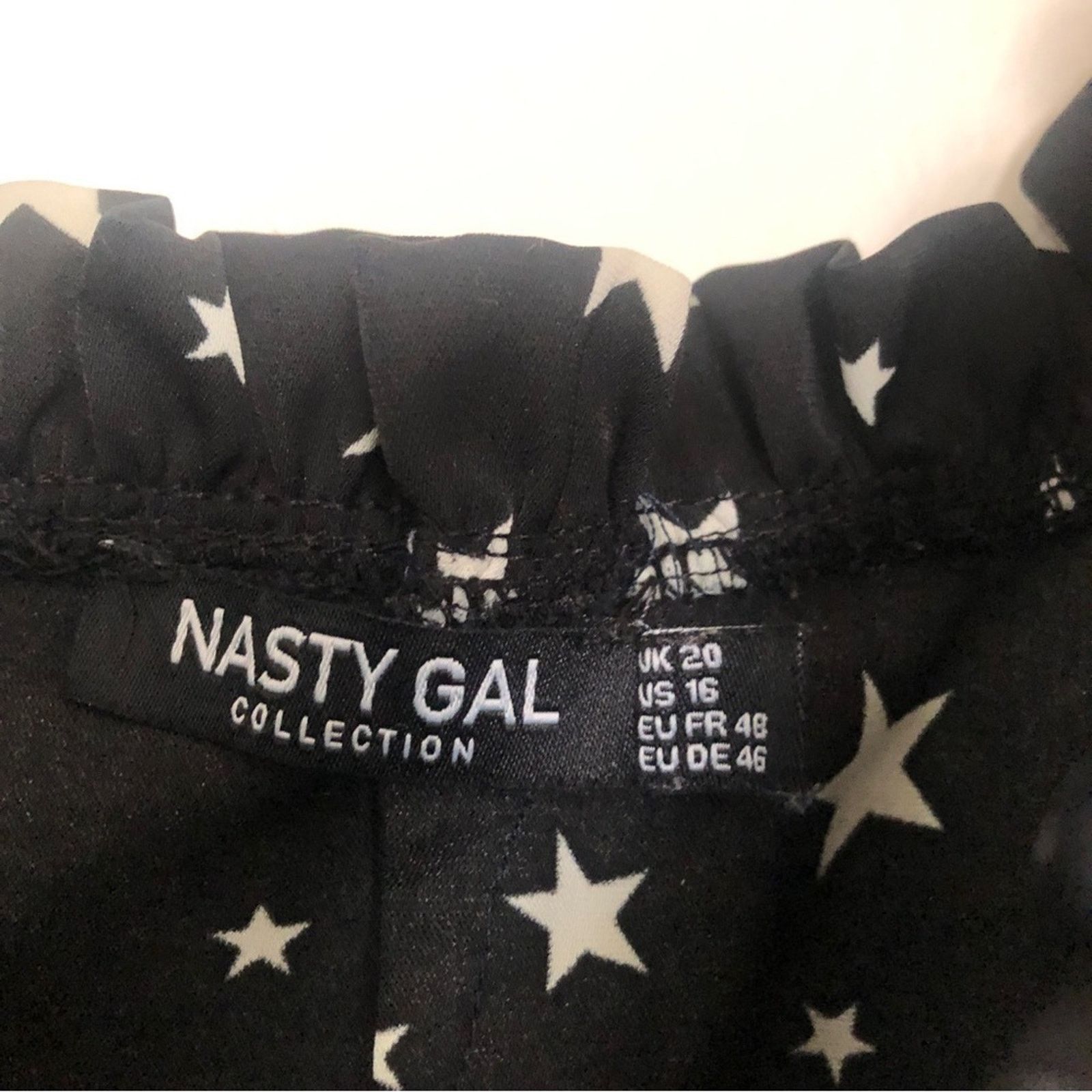 Nasty Gal Nasty Gal Black White Star Print Ruffle Fit Flare Mini Dress Size XXL / US 16-18 / IT 52-54 - 11 Thumbnail