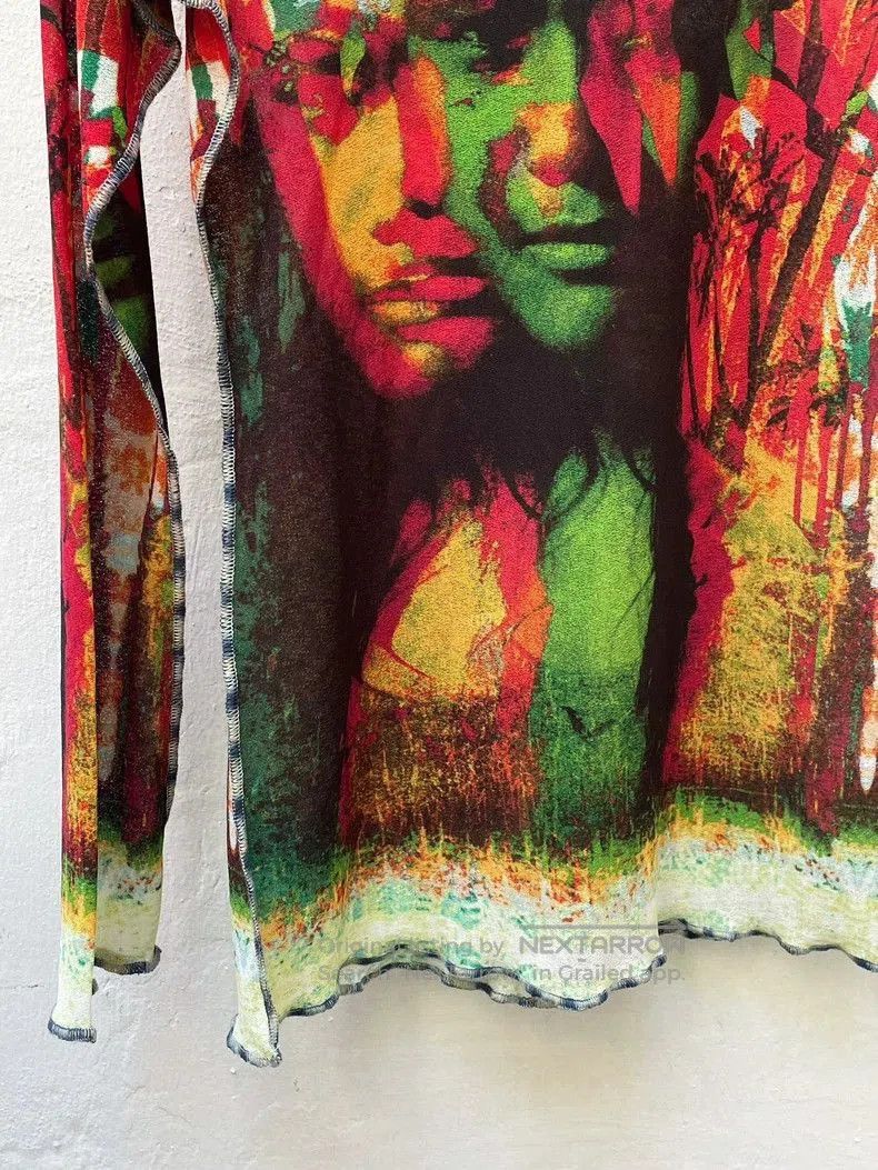 Jean Paul Gaultier Jean Paul Gaultier Mesh Cardigan with Floral Print. Size US M / EU 48-50 / 2 - 7 Thumbnail