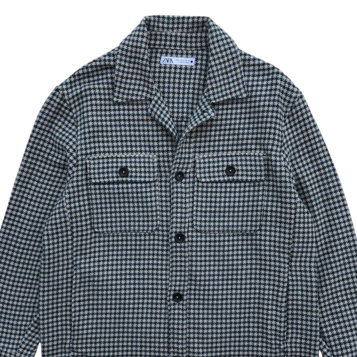 Zara ZARA Green and Beige Houndstooth Shirt Jacket Size US L / EU 52-54 / 3 - 2 Thumbnail