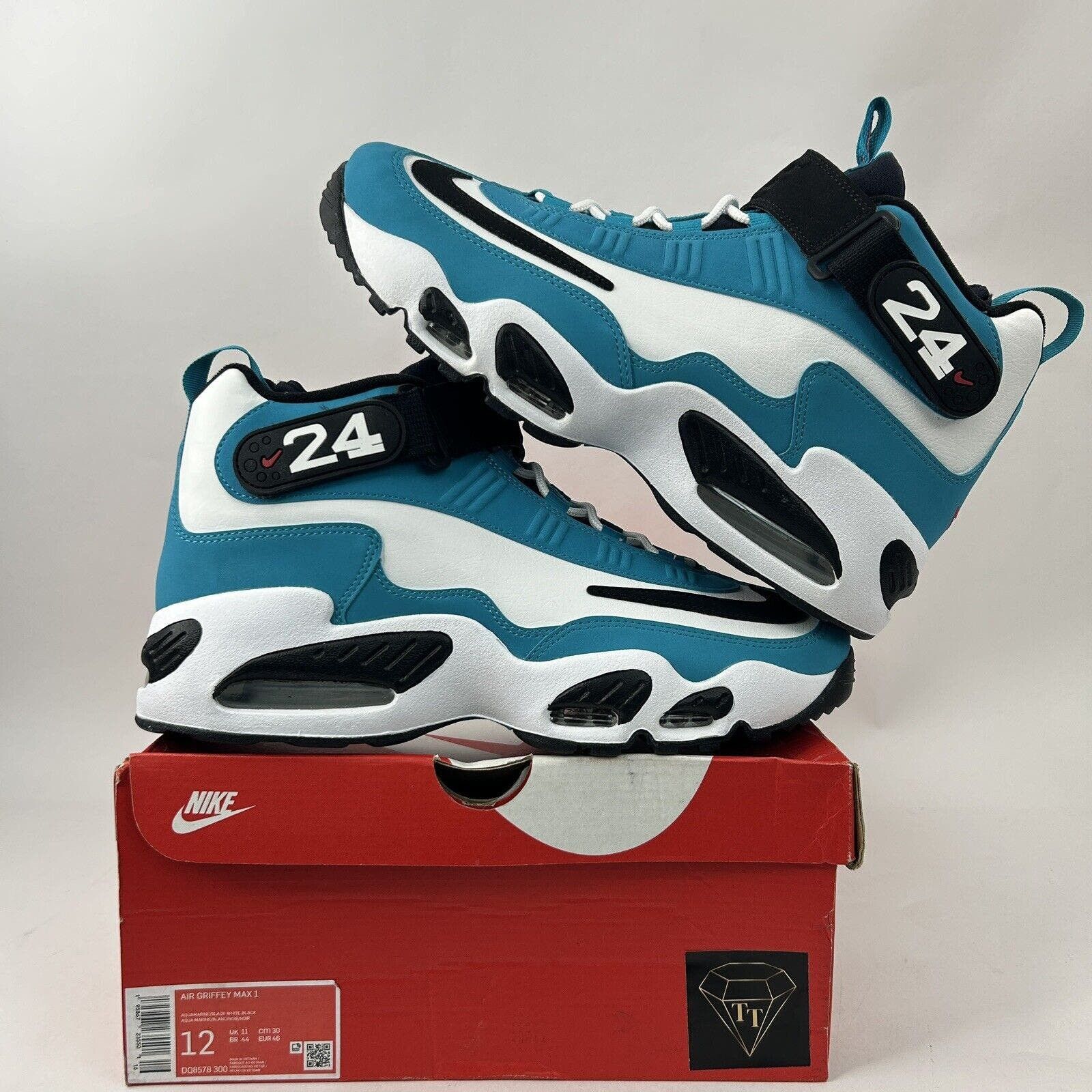 image of Nike Air Griffey Max 1 Retro “Aqua/aquamarine" 2024 Shoes in Blue, Men's (Size 12)