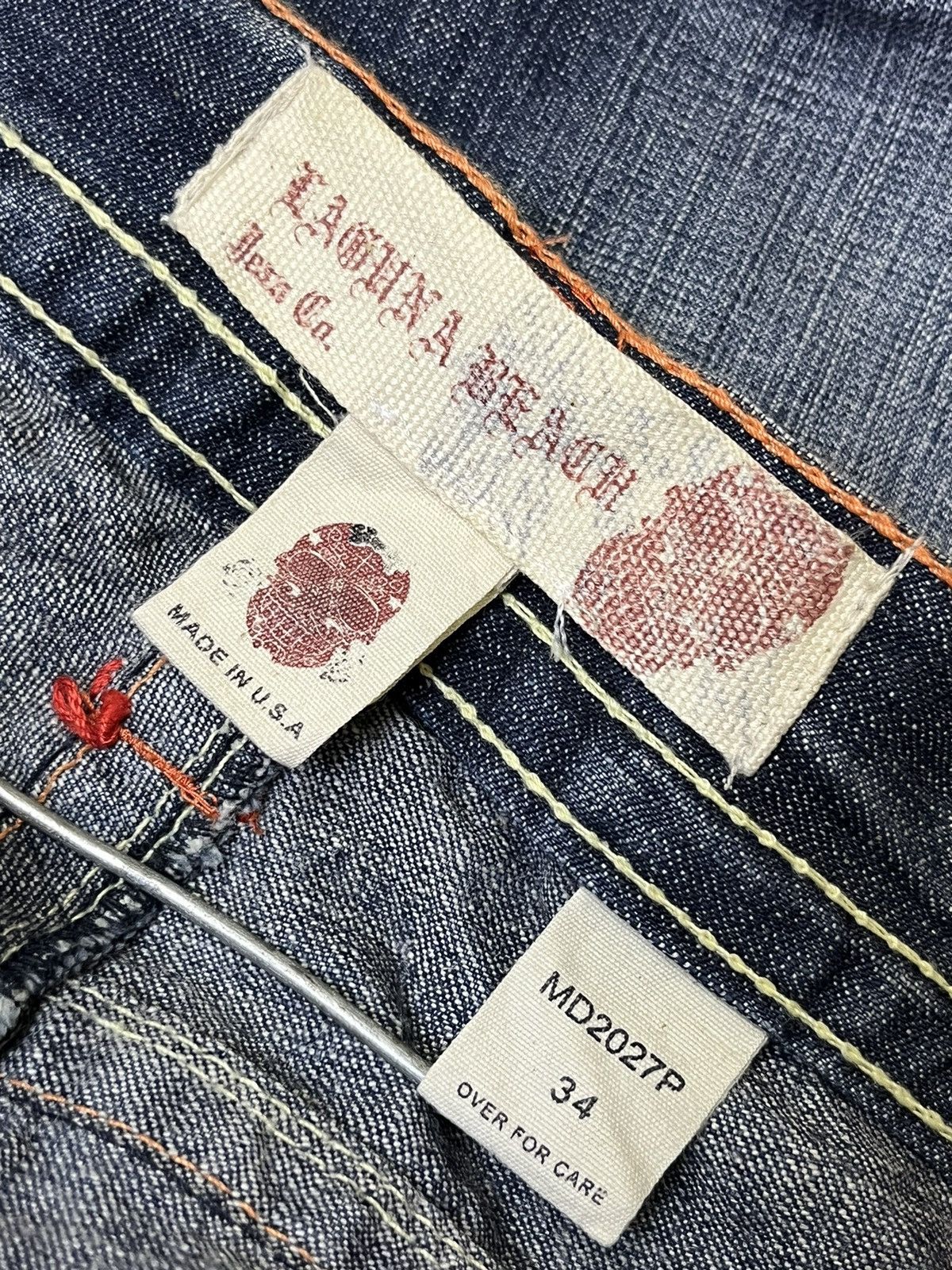 Japanese Brand FLARED🔥LAGUNA BEACH RHINESTONE MADE IN USA FLARED JEANS Size US 36 / EU 52 - 21 Thumbnail