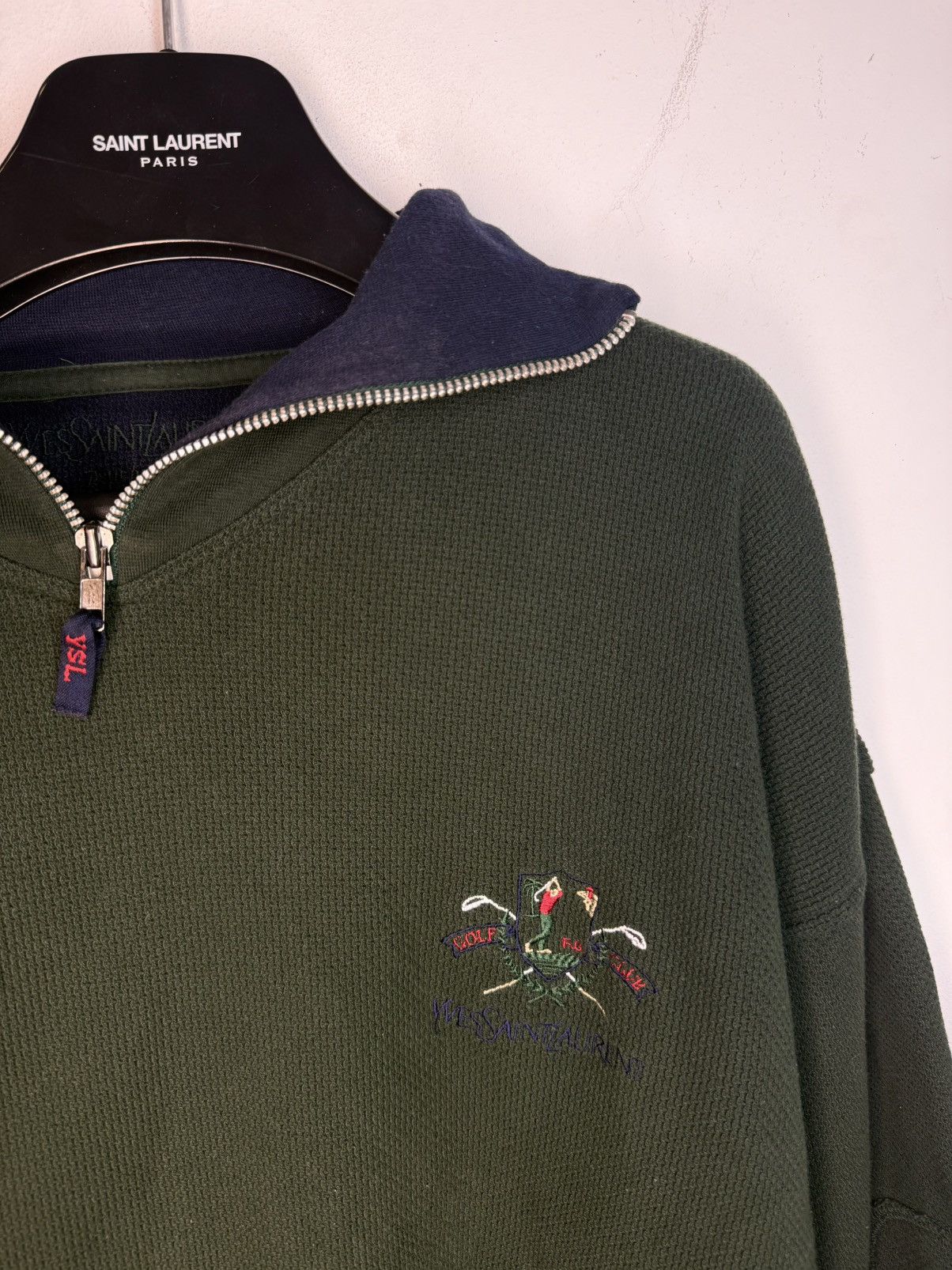 Yves Saint Laurent 90s YSL Sweatshirt 1/4 Quarter Zip Sweater Old Money Vintage Size US XL / EU 56 / 4 - 1 Thumbnail