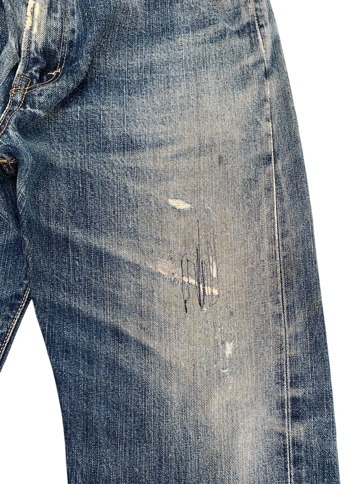 Edwin VINTAGE EDWIN 505 SELVEDGE FADED & RUSTY DISTRESSED DENIM Size US 32 / EU 48 - 17 Thumbnail