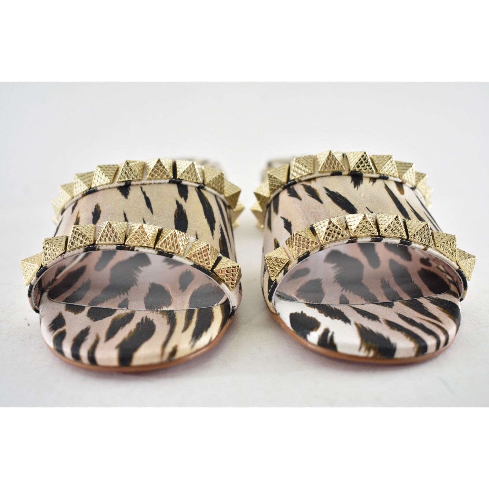 Christian Louboutin Christian Louboutin Pyramule 30 Leopard Gold Stud Block Size US 8.5 / IT 38.5 - 8 Thumbnail