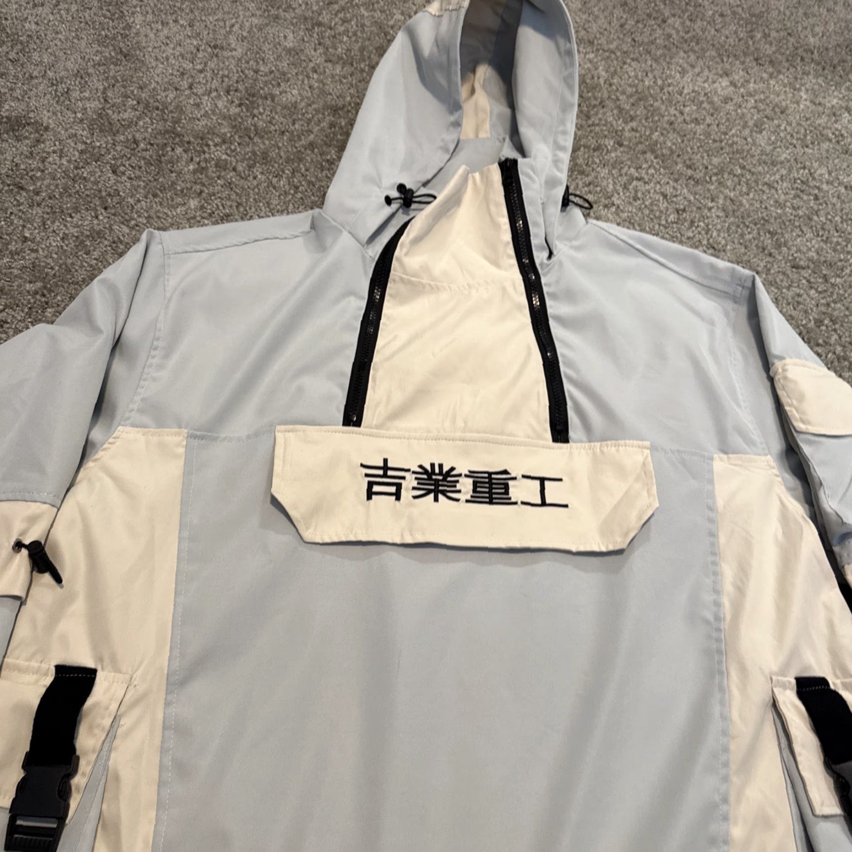 Vintage Jiye Heavy Industry Anorak Jacket XL Men White Nylon Streetwear Japan Streetwear Size US XL / EU 56 / 4 - 4 Thumbnail