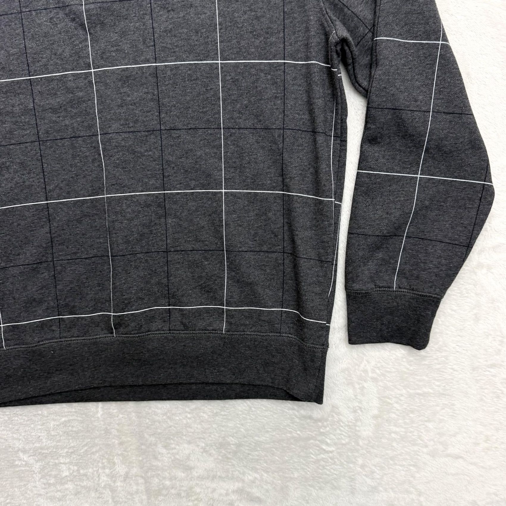Nautica Nautica Sweatshirt Quarter Zip Mens XL Gray Check Fleece Pullover Logo 1/4 Zip Mock Neck Long Sleeve Winter Size US XL / EU 56 / 4 - 4 Thumbnail