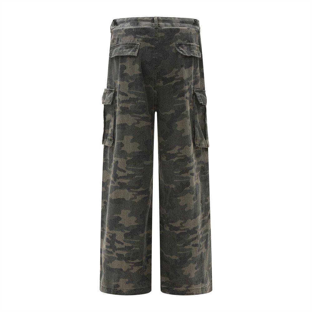 Japanese Brand American street washed distressed camouflage cargo trousers Size US 32 / EU 48 - 2 Thumbnail