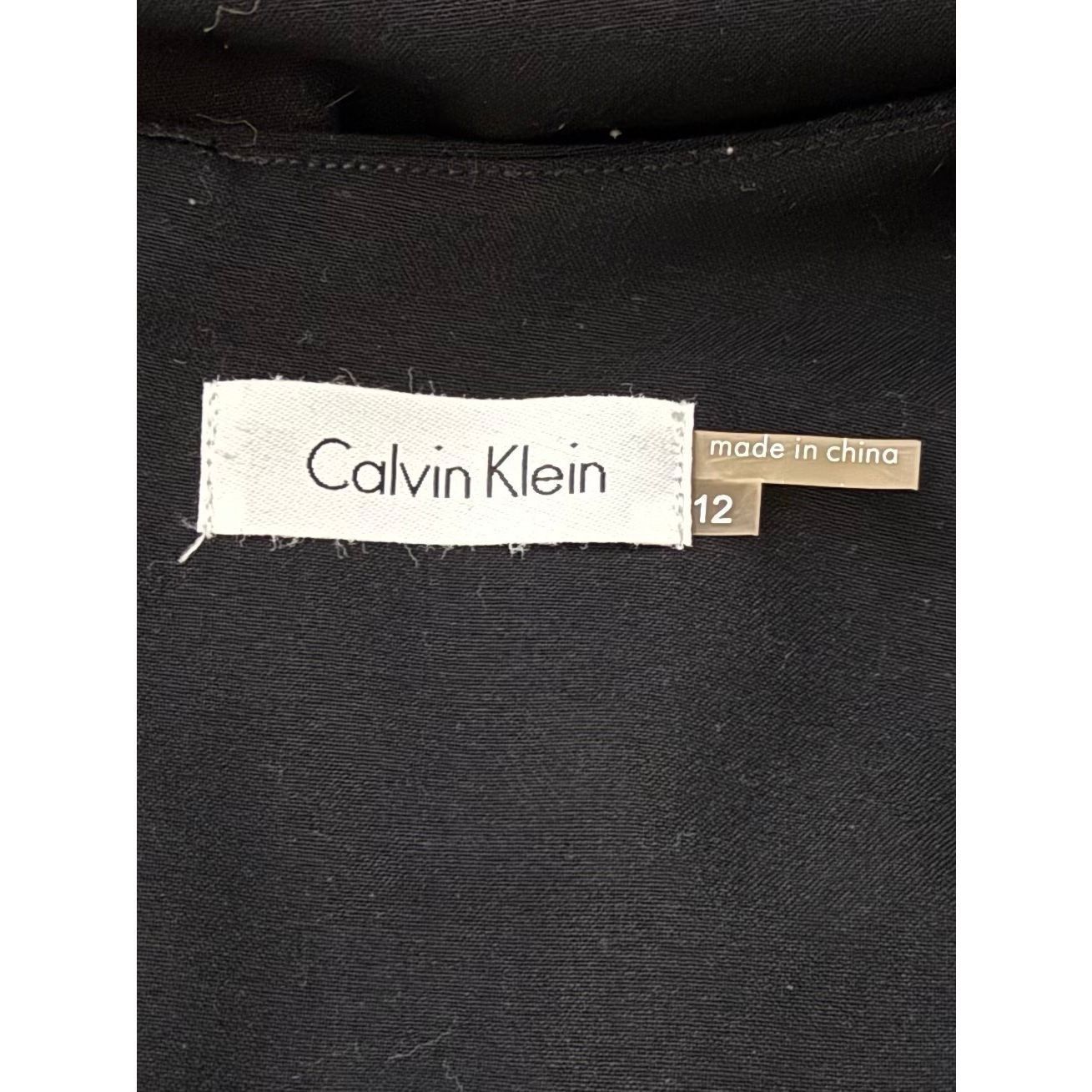 Calvin Klein Calvin Klein Black Sheath Dress Size 12 Sleeveless V-Neck Contrast Panel Size XL / US 12-14 / IT 48-50 - 3 Thumbnail