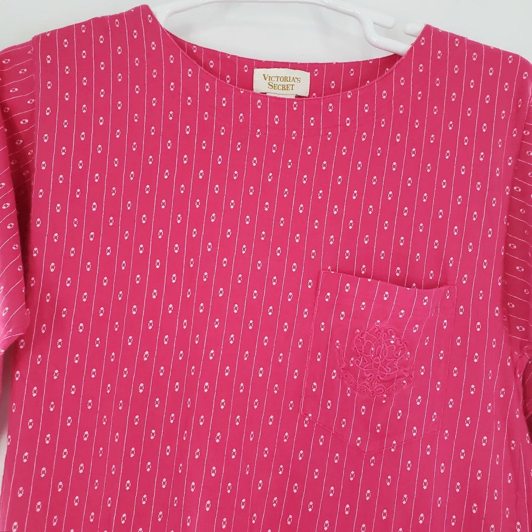 Victoria's Secret VINTAGE Victoria's Secret Gown Nightgown Womens Large Pink 100% Cotton 80s Solid Long Sleeve L Womens Size ONE SIZE - 4 Thumbnail