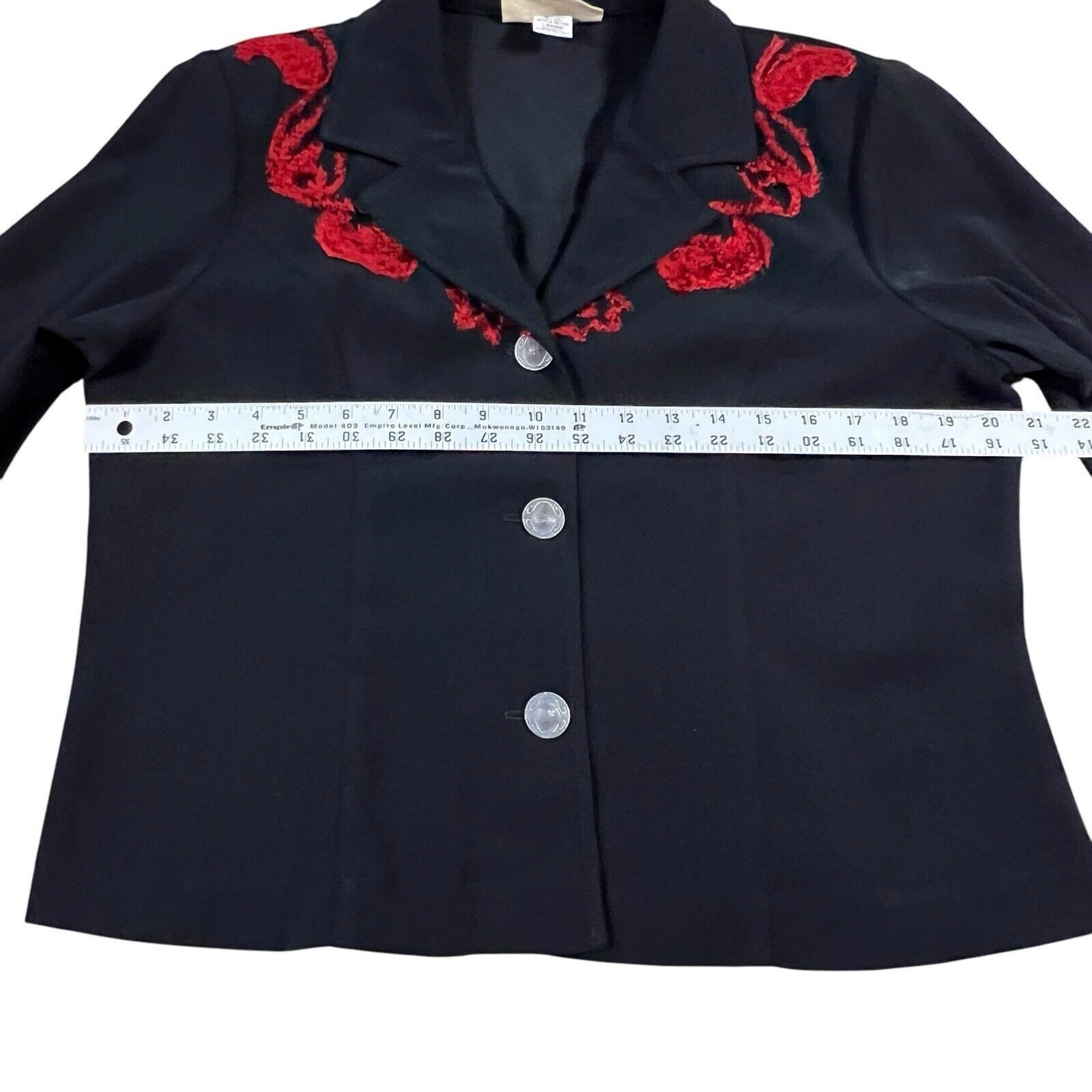 Other New Frontier Western Crop Black Blazer Red Floral Size Large Size M / US 6-8 / IT 42-44 - 7 Thumbnail