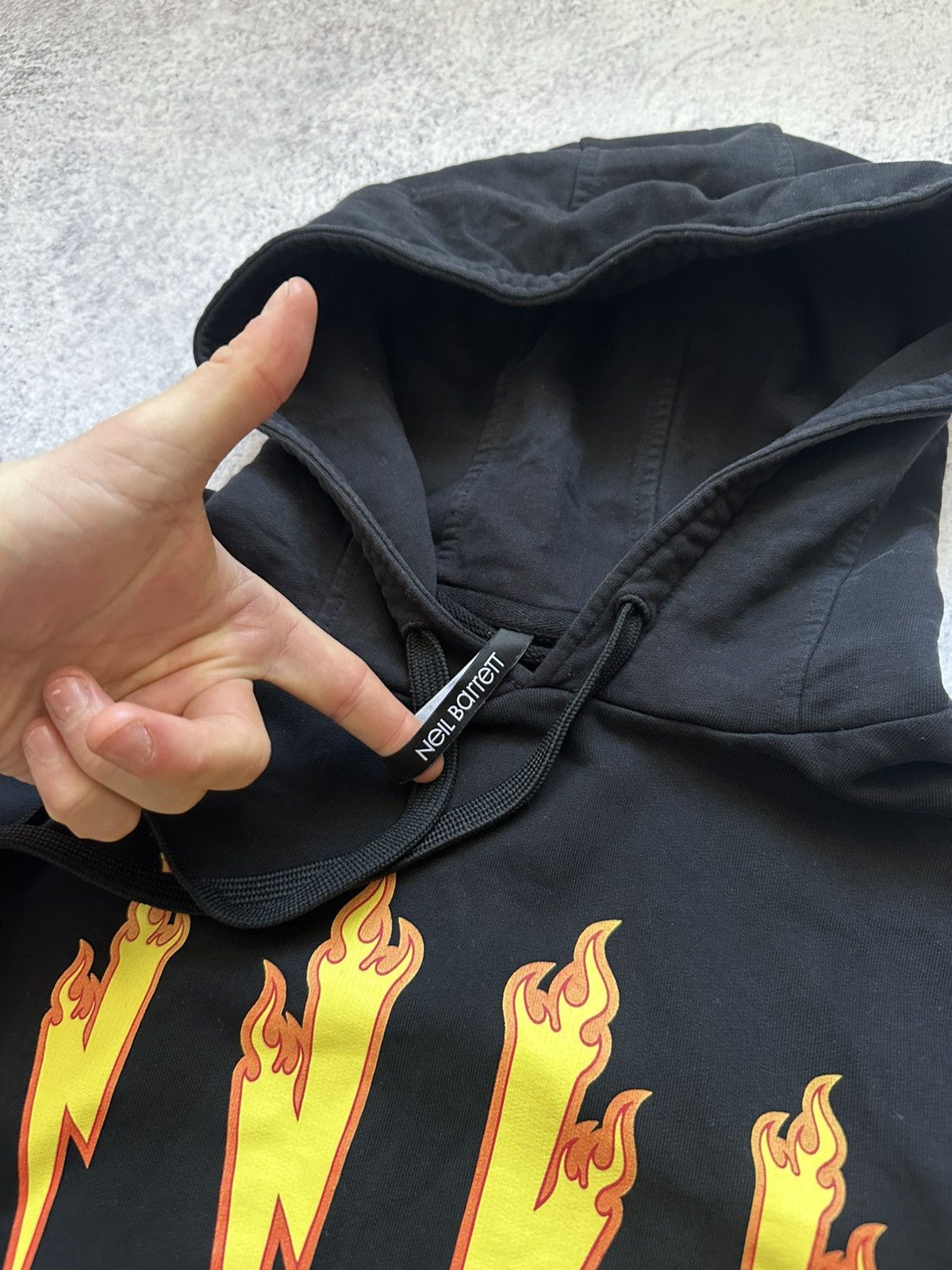 Neil Barrett Neil Barrett Thunder Flame Lightning Bolt Logo Black Hoodie Size US M / EU 48-50 / 2 - 8 Thumbnail