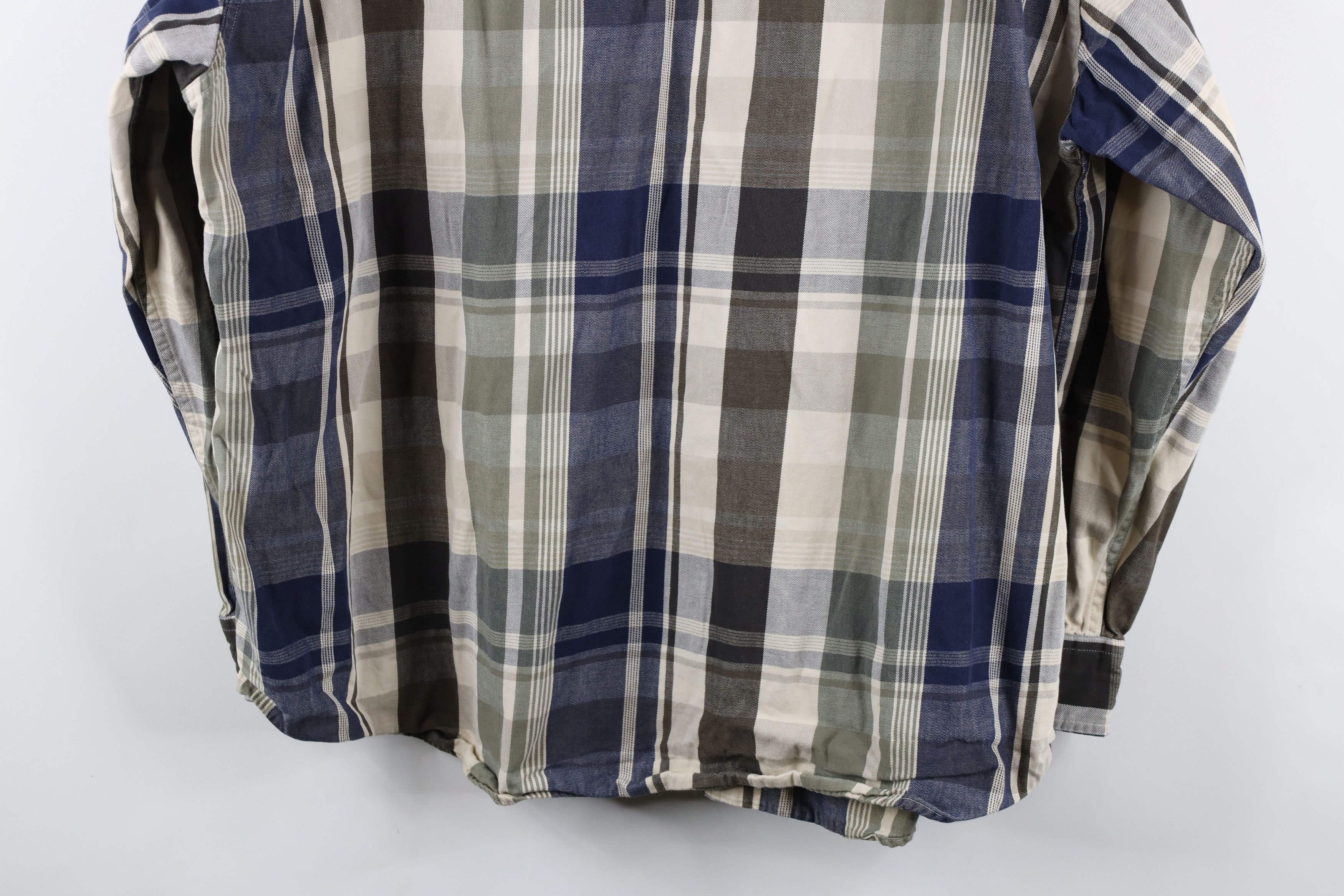 Vintage Vintage 90s Streetwear Heavyweight Twill Button Shirt Plaid Size US XL / EU 56 / 4 - 9 Thumbnail