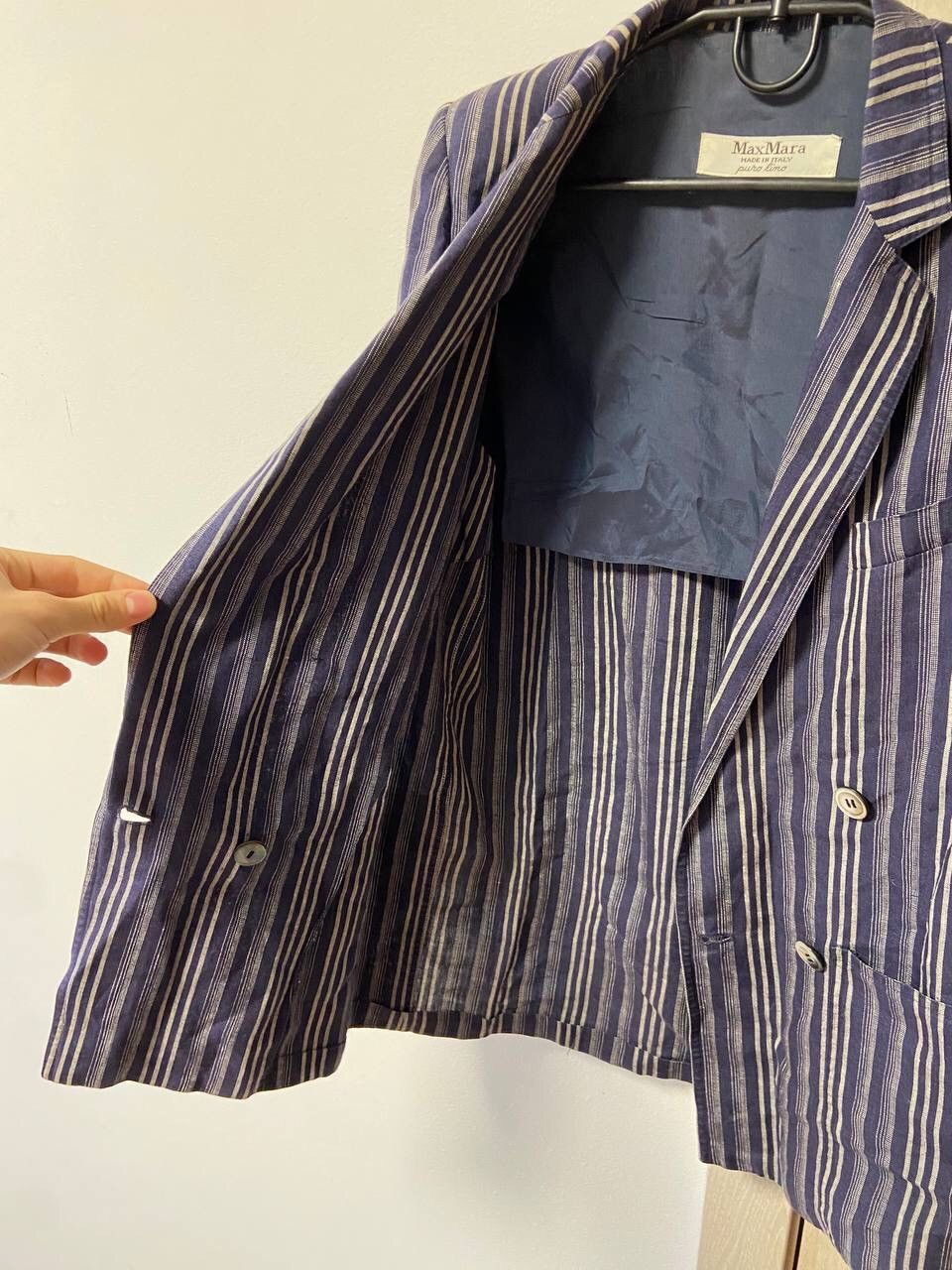 Max Mara Max Mara Vintage Pura Lino Striped Women's Blizer Size UK 12 Size M / US 6-8 / IT 42-44 - 12 Thumbnail